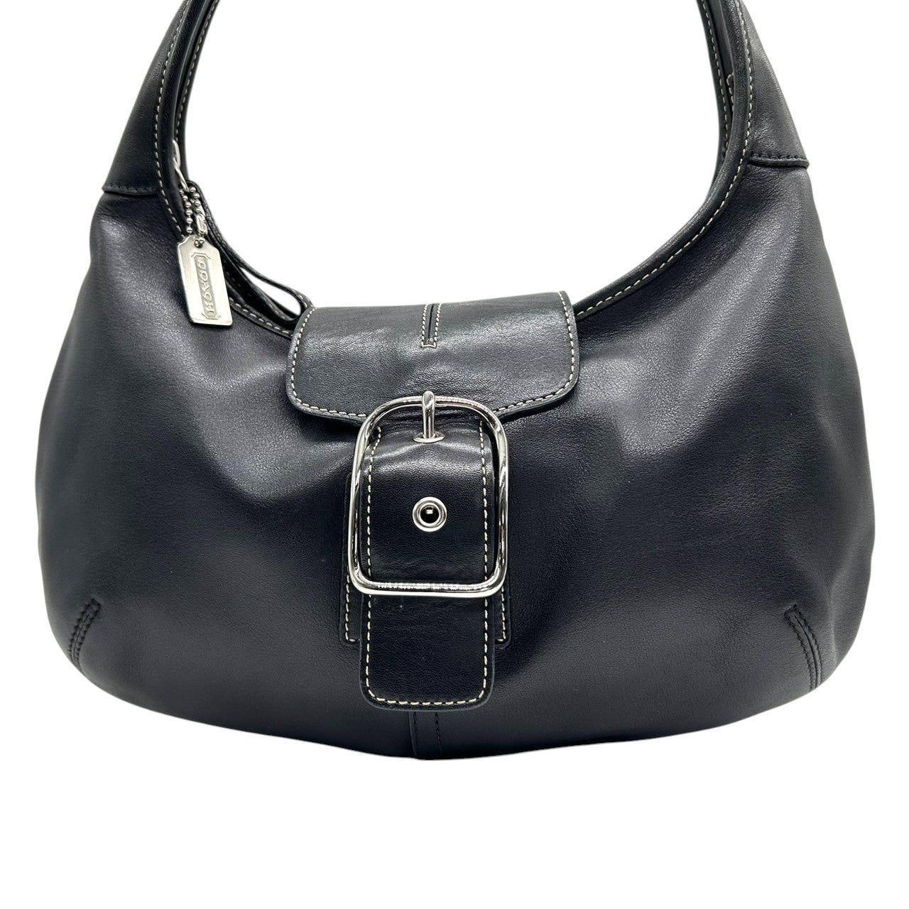 【極美品】コーチ COACH 9282 ソーホー Y2K vintage archive 00s ショルダーバッグ ホーボー ハンドバッグ 肩掛け レザー 本革 ブラック 黒 シルバー金具 バックル レディース ヴィンテージ E6