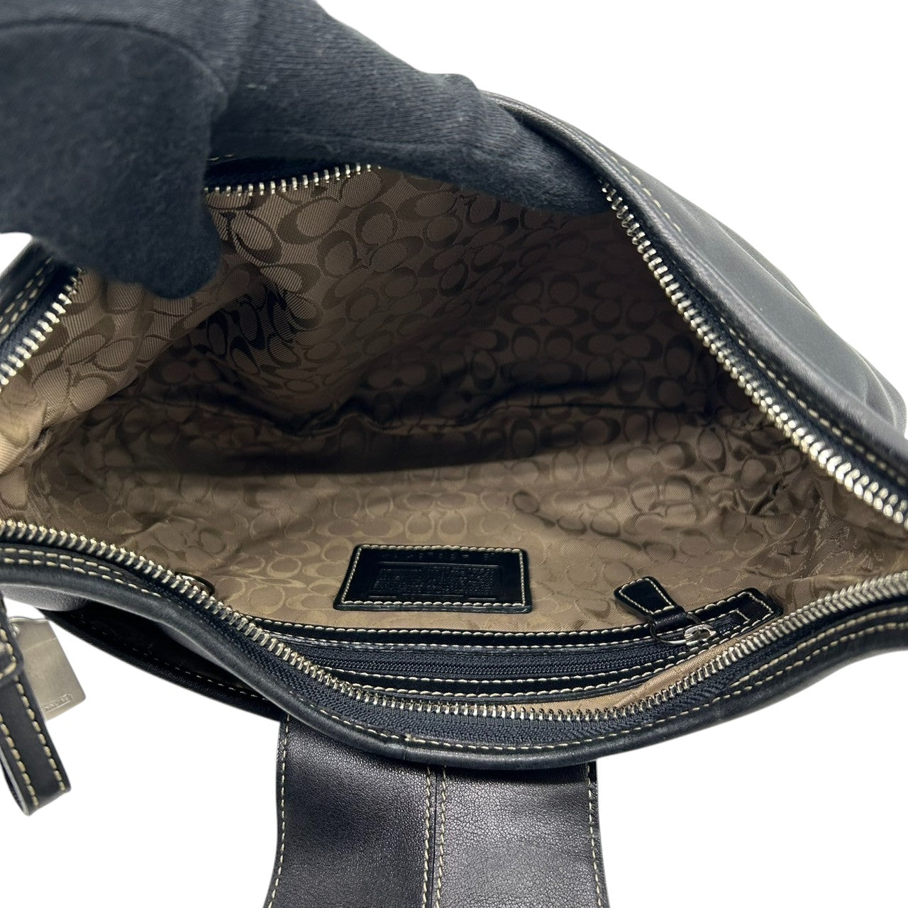 【極美品】コーチ COACH 9282 ソーホー Y2K vintage archive 00s ショルダーバッグ ホーボー ハンドバッグ 肩掛け レザー 本革 ブラック 黒 シルバー金具 バックル レディース ヴィンテージ E6