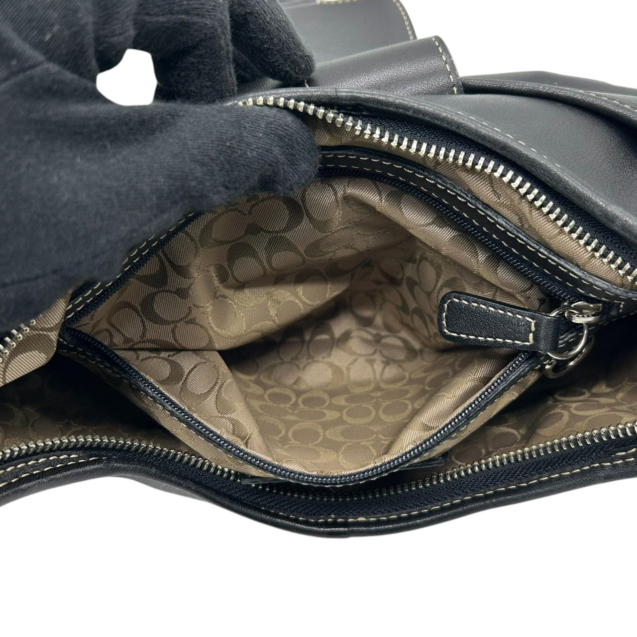 【極美品】コーチ COACH 9282 ソーホー Y2K vintage archive 00s ショルダーバッグ ホーボー ハンドバッグ 肩掛け レザー 本革 ブラック 黒 シルバー金具 バックル レディース ヴィンテージ E6