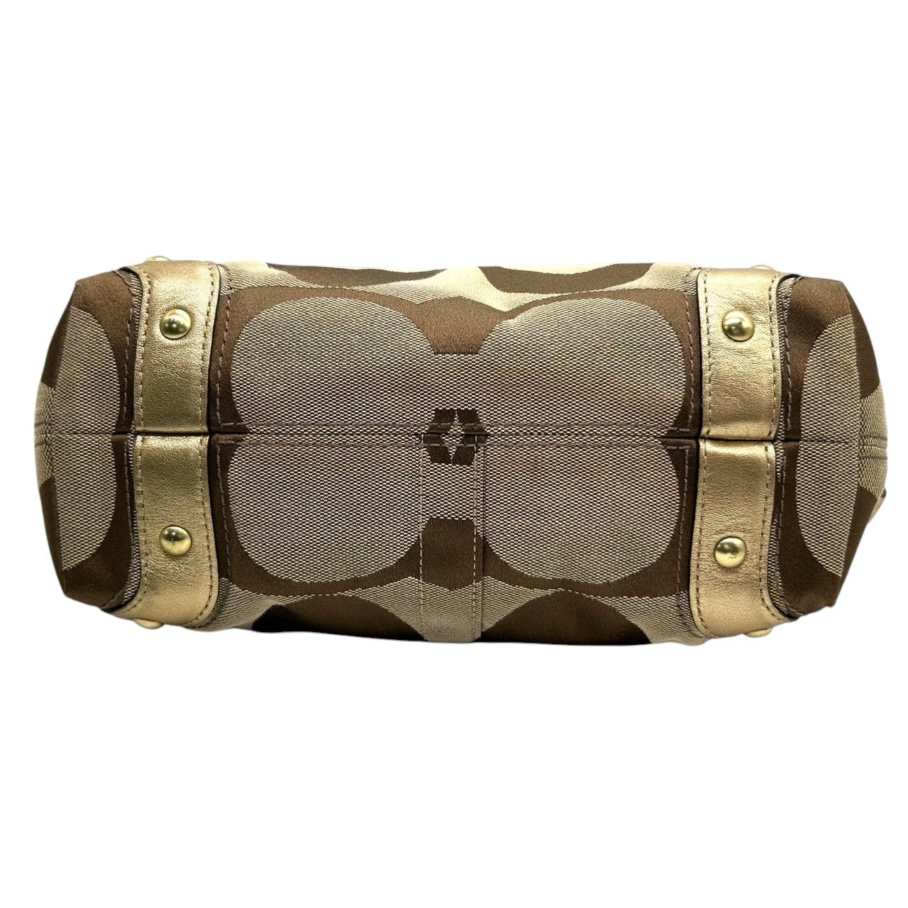 【美品】コーチ COACH ゾーイ ショルダーバッグ ハンドバッグ ホーボーバッグ 肩掛け シグネチャー オプアート キャンバス メタリックレザー ゴールド ベージュ レディース チャーム付 軽量 大容量 エレガント フェミニン デート お出かけ 総柄 E6