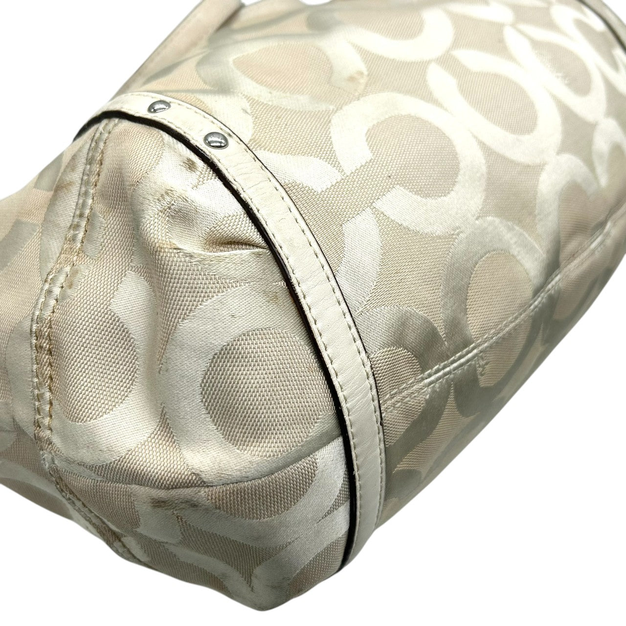 コーチ COACH アレクサンドラ 16233 マディソン オプアート トートバッグ ショルダーバッグ キャンバス レザー ベージュ アイボリー チェーン レディース 肩掛け ワンショルダー 大容量 エレガント ロゴ 鞄 カバン 通勤 通学 E8