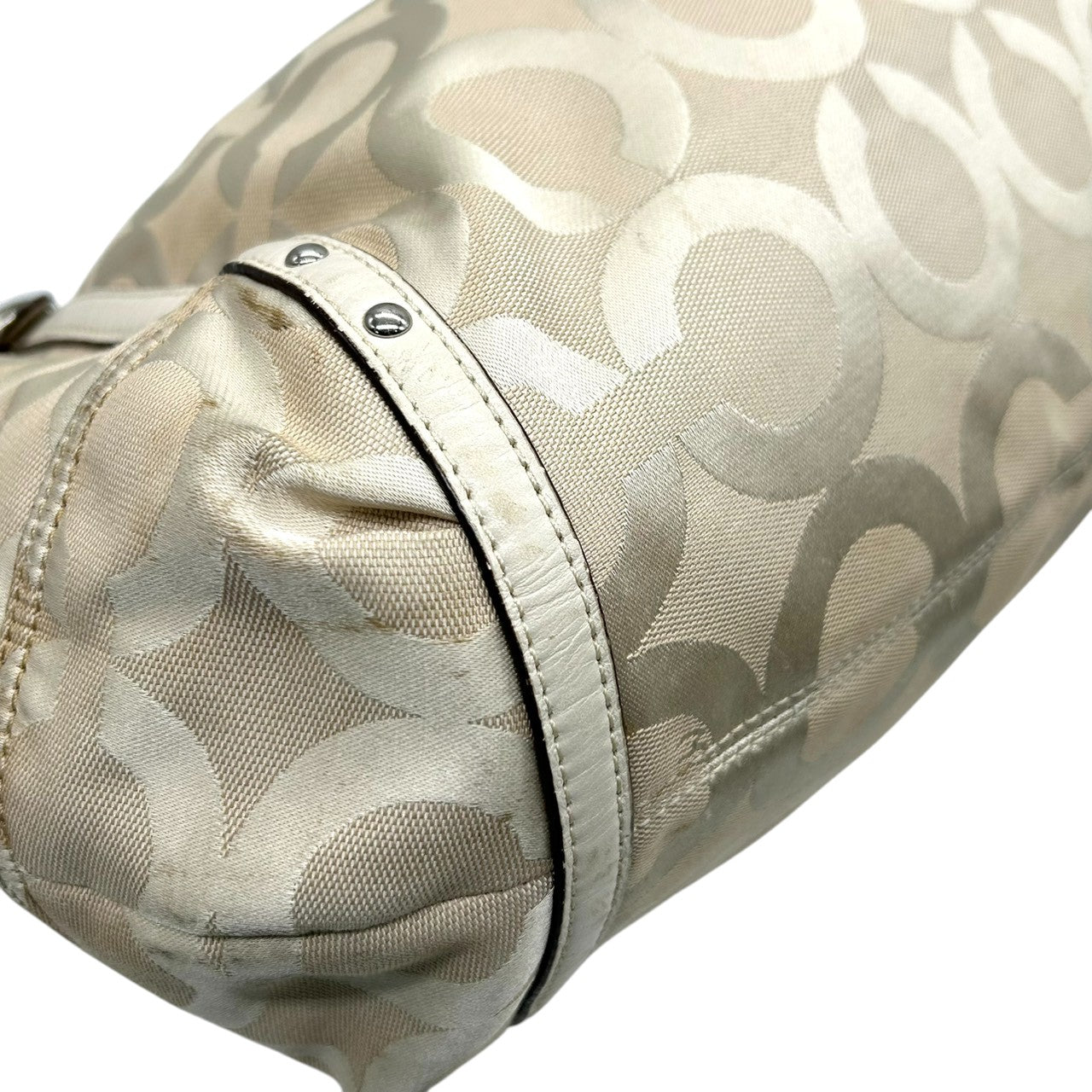 コーチ COACH アレクサンドラ 16233 マディソン オプアート トートバッグ ショルダーバッグ キャンバス レザー ベージュ アイボリー チェーン レディース 肩掛け ワンショルダー 大容量 エレガント ロゴ 鞄 カバン 通勤 通学 E8