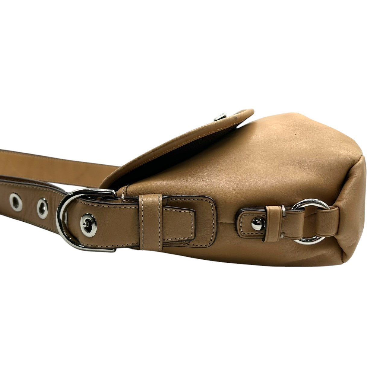 コーチ COACH ソーホー SOHO F15170 ショルダーバッグ ハンドバッグ 2WAY 斜め掛け可 レザー 本革 キャメル ブラウン ターンロック フラップ レディース 肩掛け クロスボディ 鞄 カバン 通勤 通学 E8