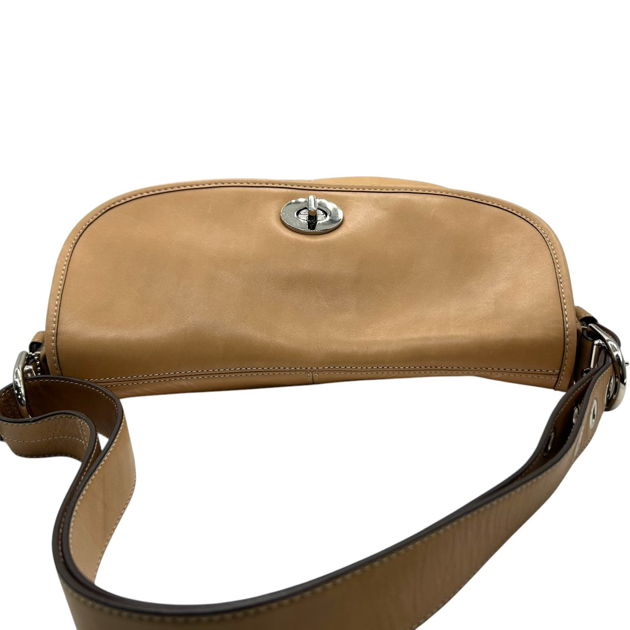 コーチ COACH ソーホー SOHO F15170 ショルダーバッグ ハンドバッグ 2WAY 斜め掛け可 レザー 本革 キャメル ブラウン ターンロック フラップ レディース 肩掛け クロスボディ 鞄 カバン 通勤 通学 E8