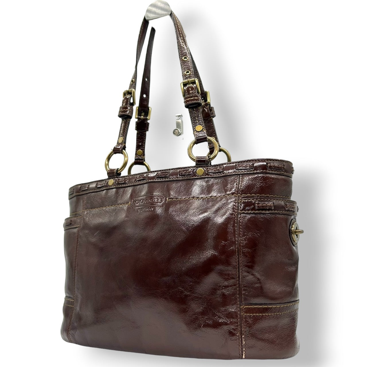 コーチ COACH ブリーカー 11500 トートバッグ ショルダーバッグ ハンドバッグ レザー 本革 ダークブラウン 茶 ターンロック ゴールド金具 レディース 肩掛け ワンショルダー A4収納可 大容量 通勤 通学 鞄 カバン s85