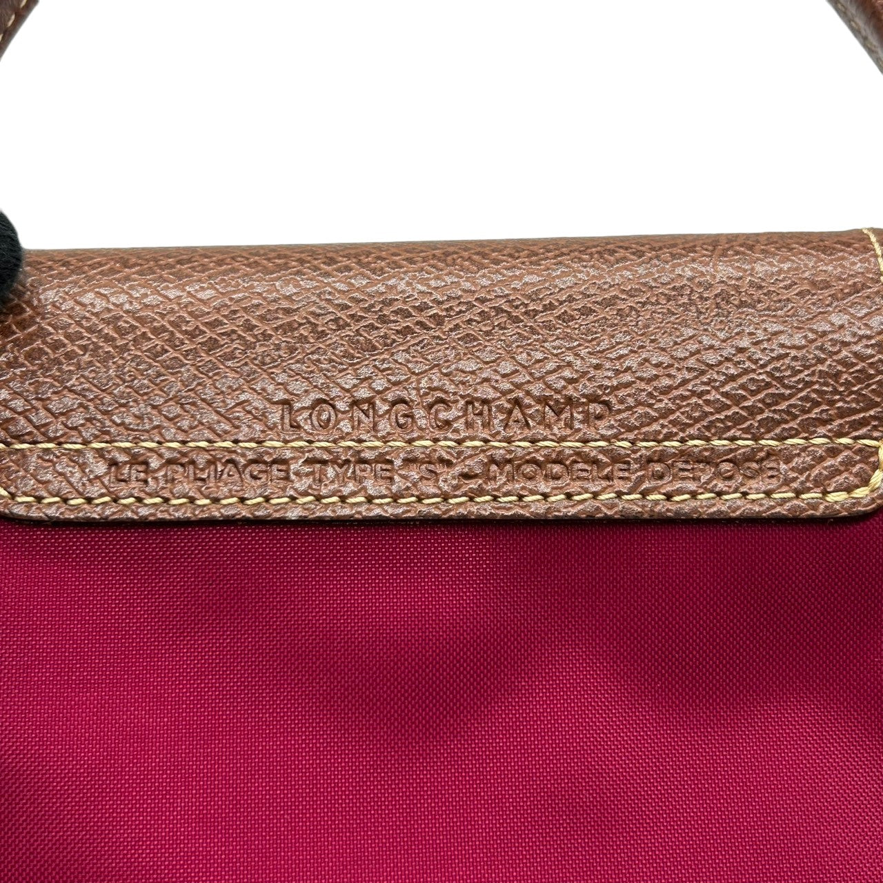 ロンシャン LONGCHAMP ル・プリアージュ Sサイズ 1621 ハンドバッグ トートバッグ ミニトート ナイロン レザー 本革 パープル 紫 折りたたみ可 ポケッタブル 軽量 ランチバッグ サブバッグ コンパクト レディース 鞄 カバン 定番 s90