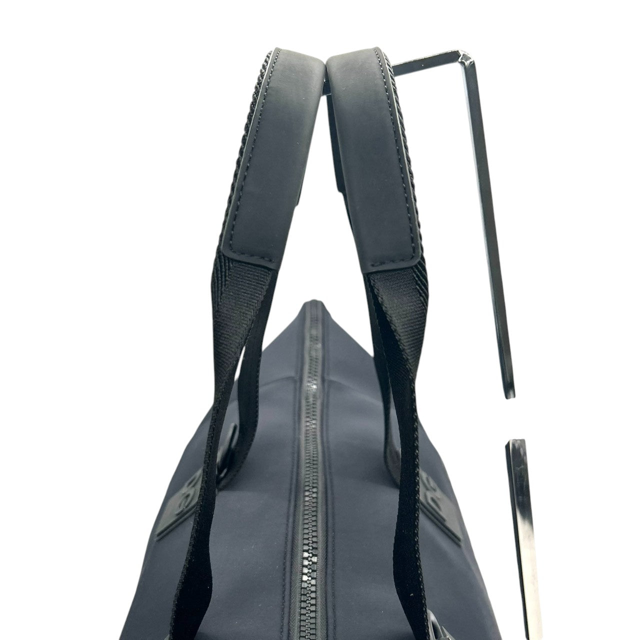 美品 ドルチェアンドガッバーナ Dolce & Gabbana トートバッグ ボストンバッグ 2WAY 斜め掛け可 ナイロン ブラック 黒 DGロゴ ラバーロゴ 大容量 旅行 トラベル ジム メンズ ユニセックス 肩掛け 鞄 カバン X3