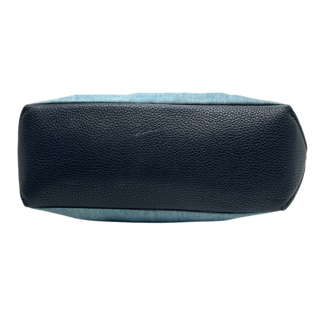 美品 コーチ COACH デニム 91452 ショルダーバッグ ハンドバッグ 2WAY 斜め掛け可 編み込みハンドル レザー 本革 ライトブルー ネイビー 紺 シルバー金具 馬車ロゴ レディース 肩掛け ワンショルダー A4収納可 軽量 鞄 カバン s57