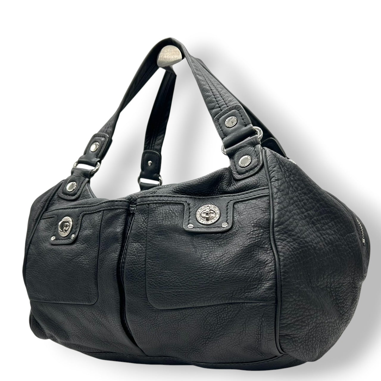 美品 マークバイマークジェイコブス Dr.Q Groovee グルービー ハンドバッグ ボストンバッグ レザー 本革 ブラック 黒 シルバー金具 肩掛け ワンショルダー 大容量 通勤 通学 鞄 カバン s57 Y2K 00s vintage