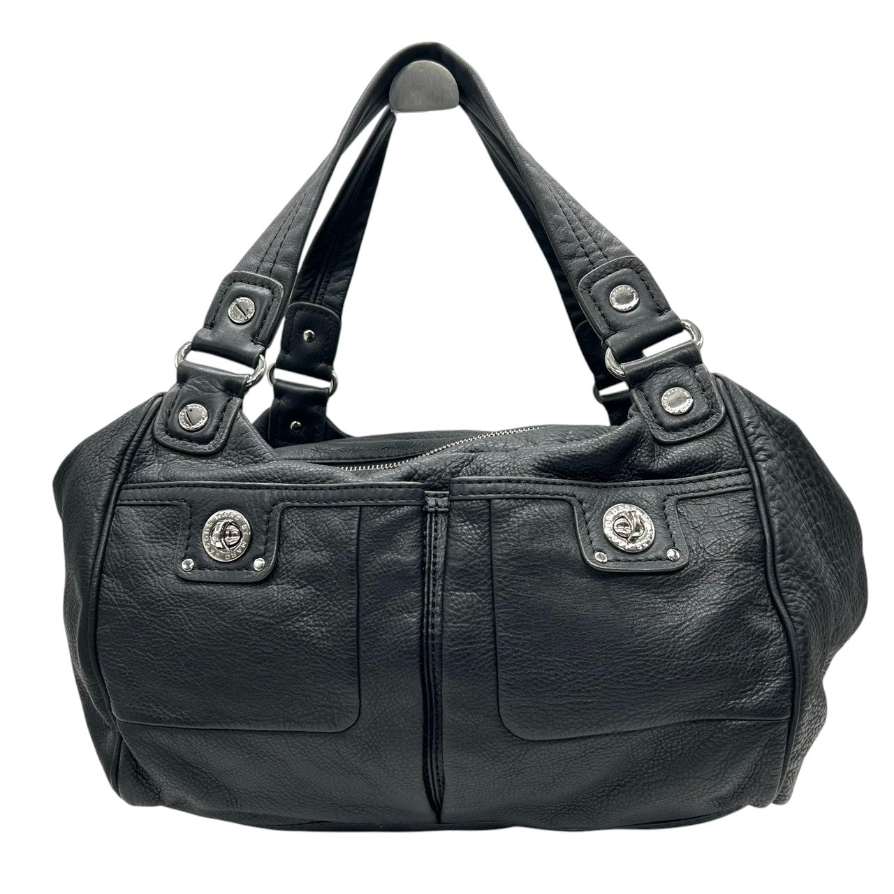 美品 マークバイマークジェイコブス Dr.Q Groovee グルービー ハンドバッグ ボストンバッグ レザー 本革 ブラック 黒 シルバー金具 肩掛け ワンショルダー 大容量 通勤 通学 鞄 カバン s57 Y2K 00s vintage