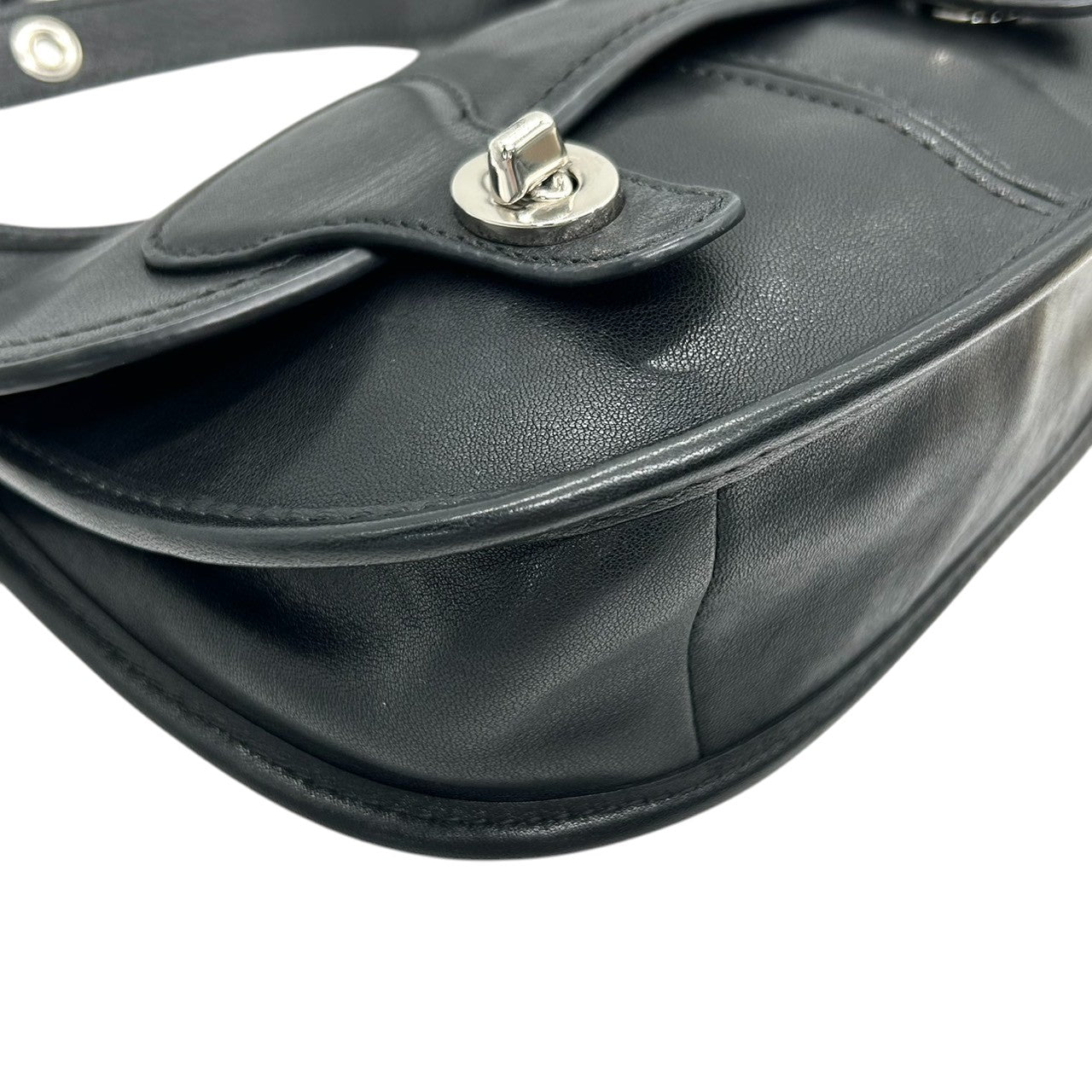 美品 コーチ COACH レガシー アーカイバル ランブラー 19925 ショルダーバッグ 斜め掛け可 レザー 本革 ダブルターンロック タッセル フリンジ 黒 ブラック オールドコーチ Y2K 00s vintage archive s46