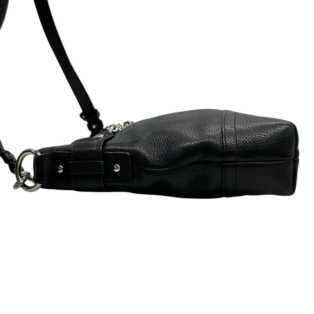 コーチ COACH デイジー F18863 ショルダーバッグ ハンドバッグ 2WAY 斜め掛け可 レザー 本革 ブラック 黒 チェーン チャーム付 シルバー金具 レディース 肩掛け ワンショルダー カジュアル 通勤 通学 鞄 カバン s46