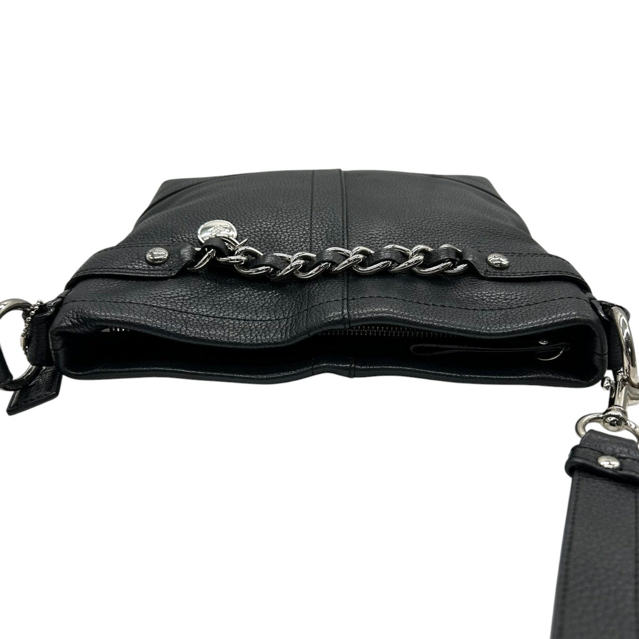 コーチ COACH デイジー F18863 ショルダーバッグ ハンドバッグ 2WAY 斜め掛け可 レザー 本革 ブラック 黒 チェーン チャーム付 シルバー金具 レディース 肩掛け ワンショルダー カジュアル 通勤 通学 鞄 カバン s46