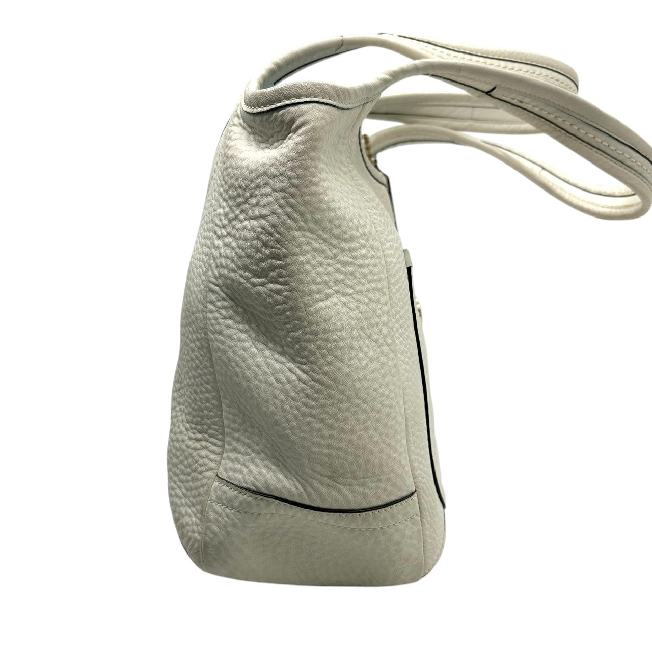 美品 コーチ COACH エルゴ 11615 トートバッグ ショルダーバッグ レザー 本革 ホワイト 白 アイボリー レガシーストライプ 裏地 肩掛け ワンショルダー 軽量 シボ革 上品 レディース 鞄 カバン 通勤 通学 s46