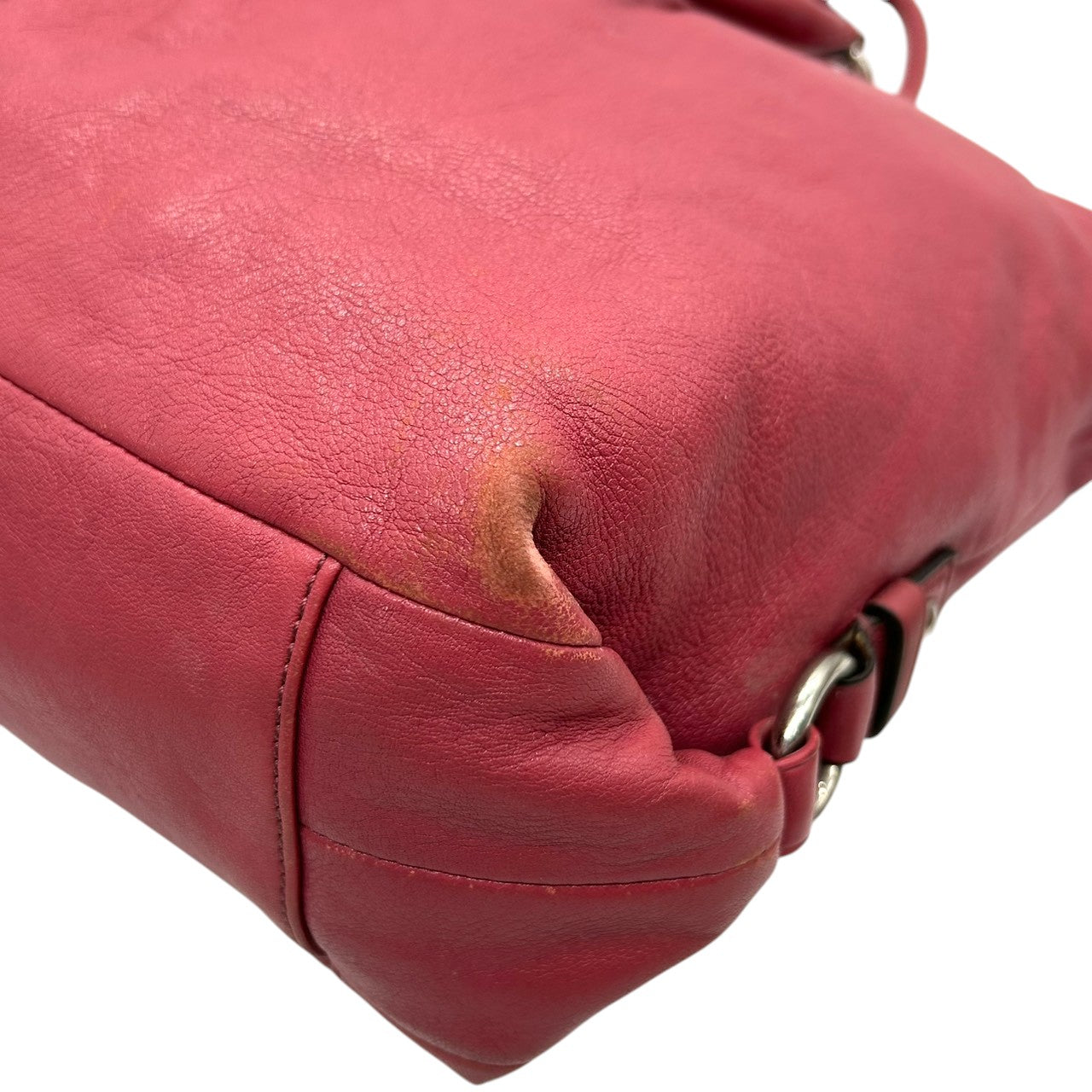 コーチ COACH アシュレイ Ashley F15444 2WAY ショルダーバッグ ハンドバッグ トートバッグ 斜め掛け可 レザー 本革 ピンク ローズ シルバー金具 筆記体ロゴ レディース 肩掛け ワンショルダー 華やか フェミニン 鞄 カバン s46