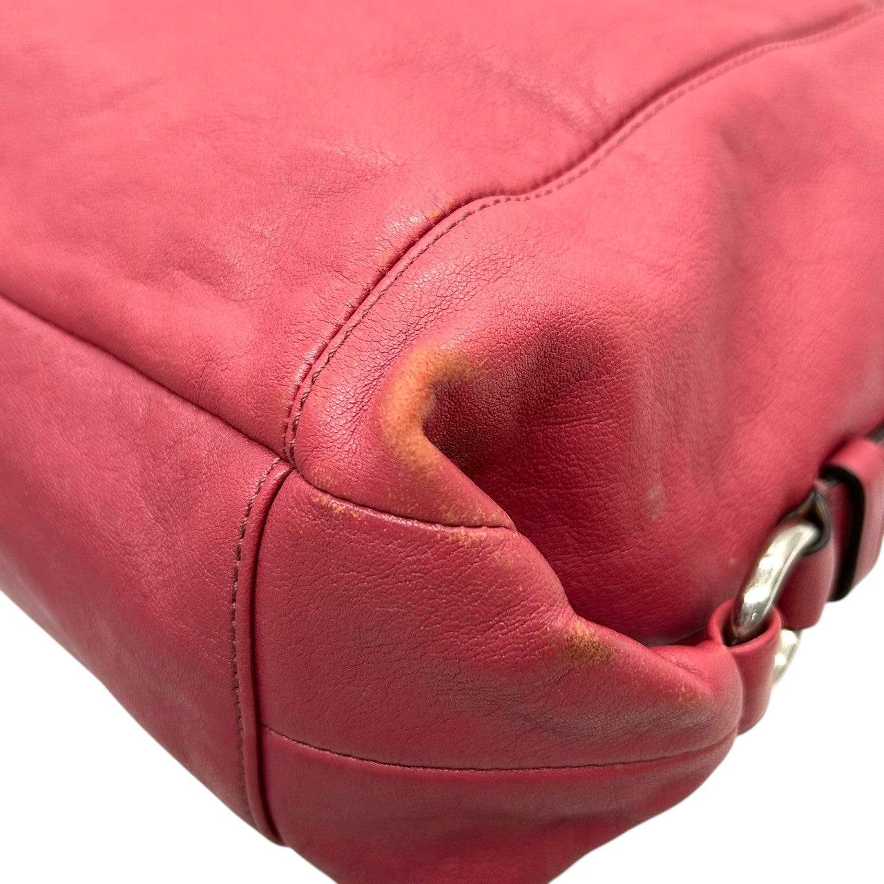 コーチ COACH アシュレイ Ashley F15444 2WAY ショルダーバッグ ハンドバッグ トートバッグ 斜め掛け可 レザー 本革 ピンク ローズ シルバー金具 筆記体ロゴ レディース 肩掛け ワンショルダー 華やか フェミニン 鞄 カバン s46