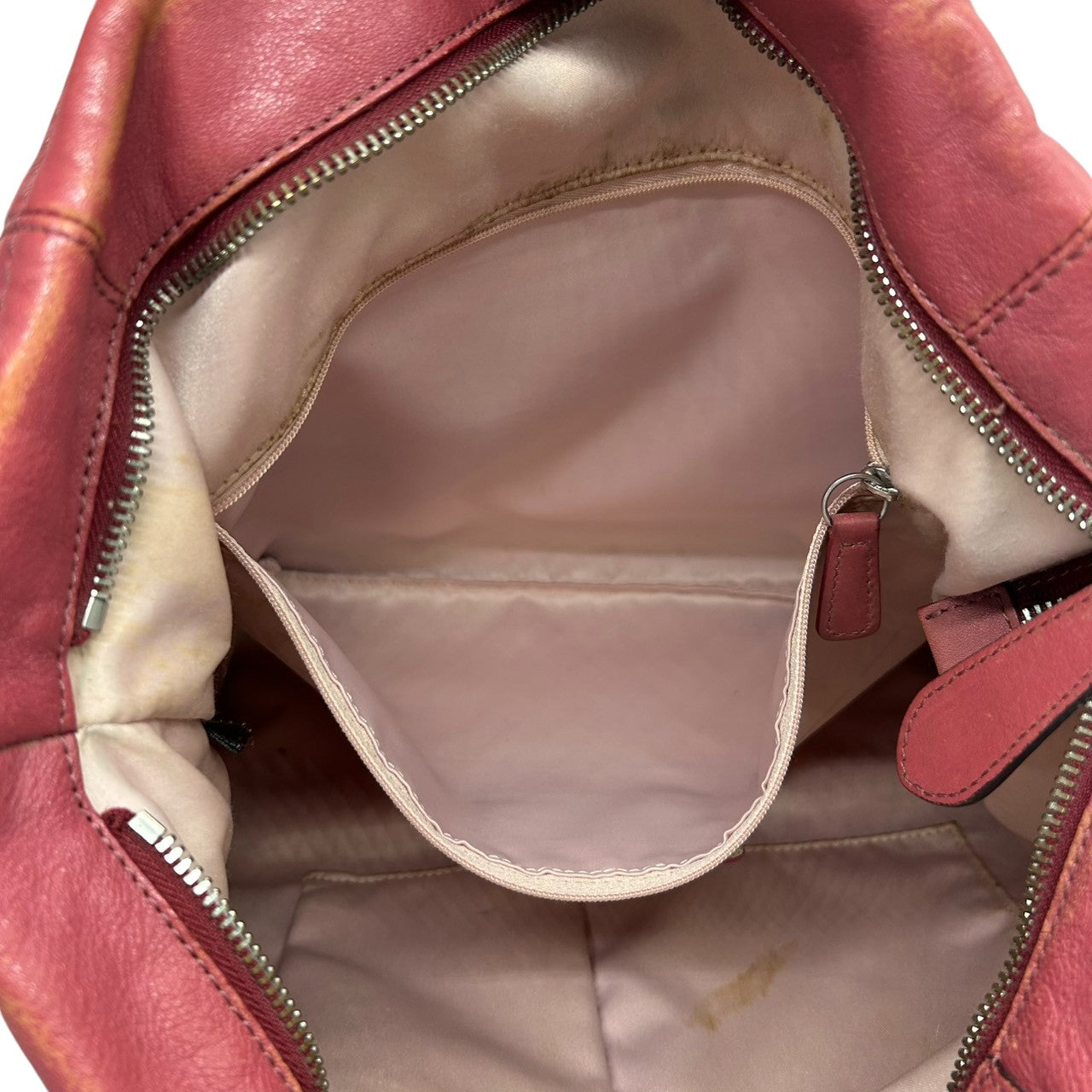 コーチ COACH アシュレイ Ashley F15444 2WAY ショルダーバッグ ハンドバッグ トートバッグ 斜め掛け可 レザー 本革 ピンク ローズ シルバー金具 筆記体ロゴ レディース 肩掛け ワンショルダー 華やか フェミニン 鞄 カバン s46