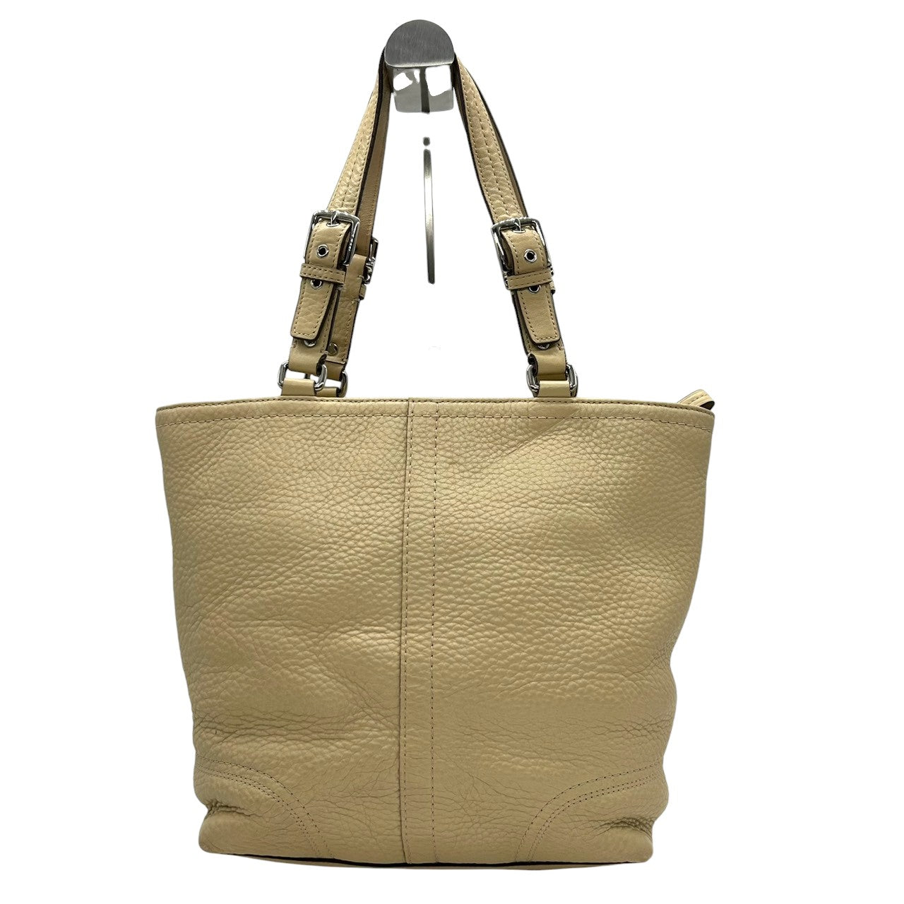 美品 コーチ COACH ブリーカー F13089 トートバッグ ショルダーバッグ レザー 本革 ベージュ クリーム アイボリー 肩掛け ワンショルダー A4収納可 シンプル エレガント バックル レディース 通勤 通学 鞄 カバン U7