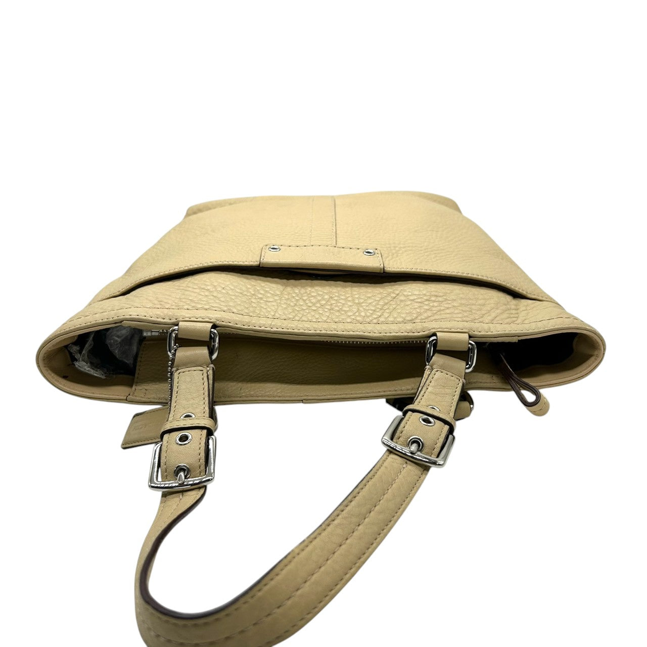 美品 コーチ COACH ブリーカー F13089 トートバッグ ショルダーバッグ レザー 本革 ベージュ クリーム アイボリー 肩掛け ワンショルダー A4収納可 シンプル エレガント バックル レディース 通勤 通学 鞄 カバン U7