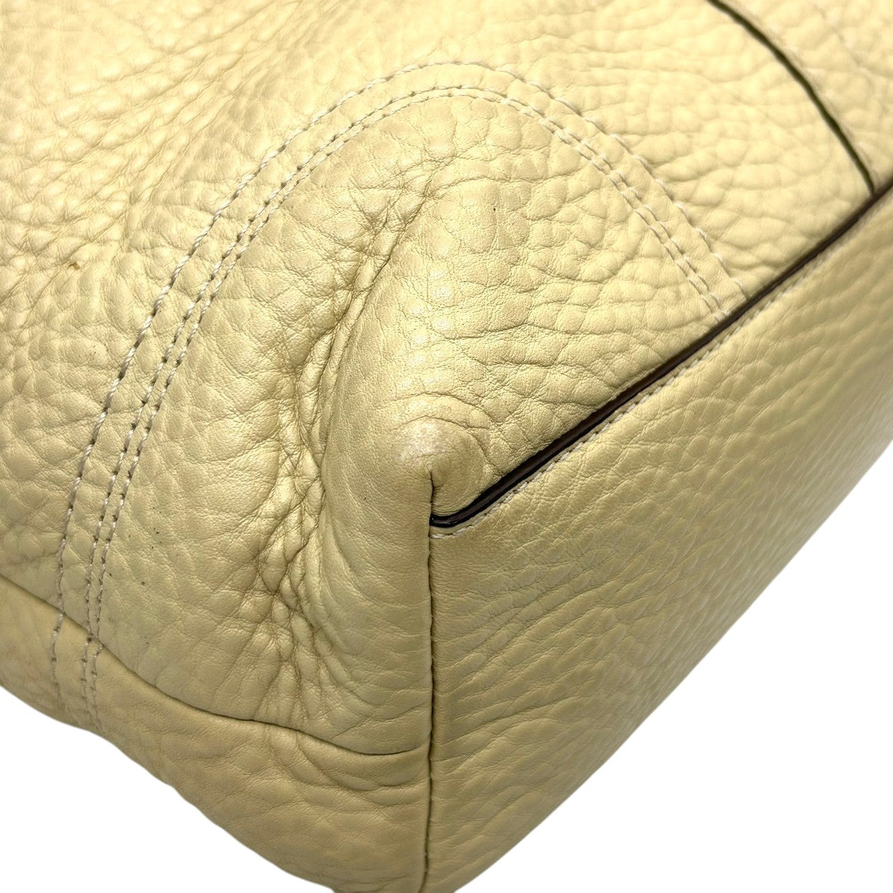 美品 コーチ COACH ブリーカー F13089 トートバッグ ショルダーバッグ レザー 本革 ベージュ クリーム アイボリー 肩掛け ワンショルダー A4収納可 シンプル エレガント バックル レディース 通勤 通学 鞄 カバン U7