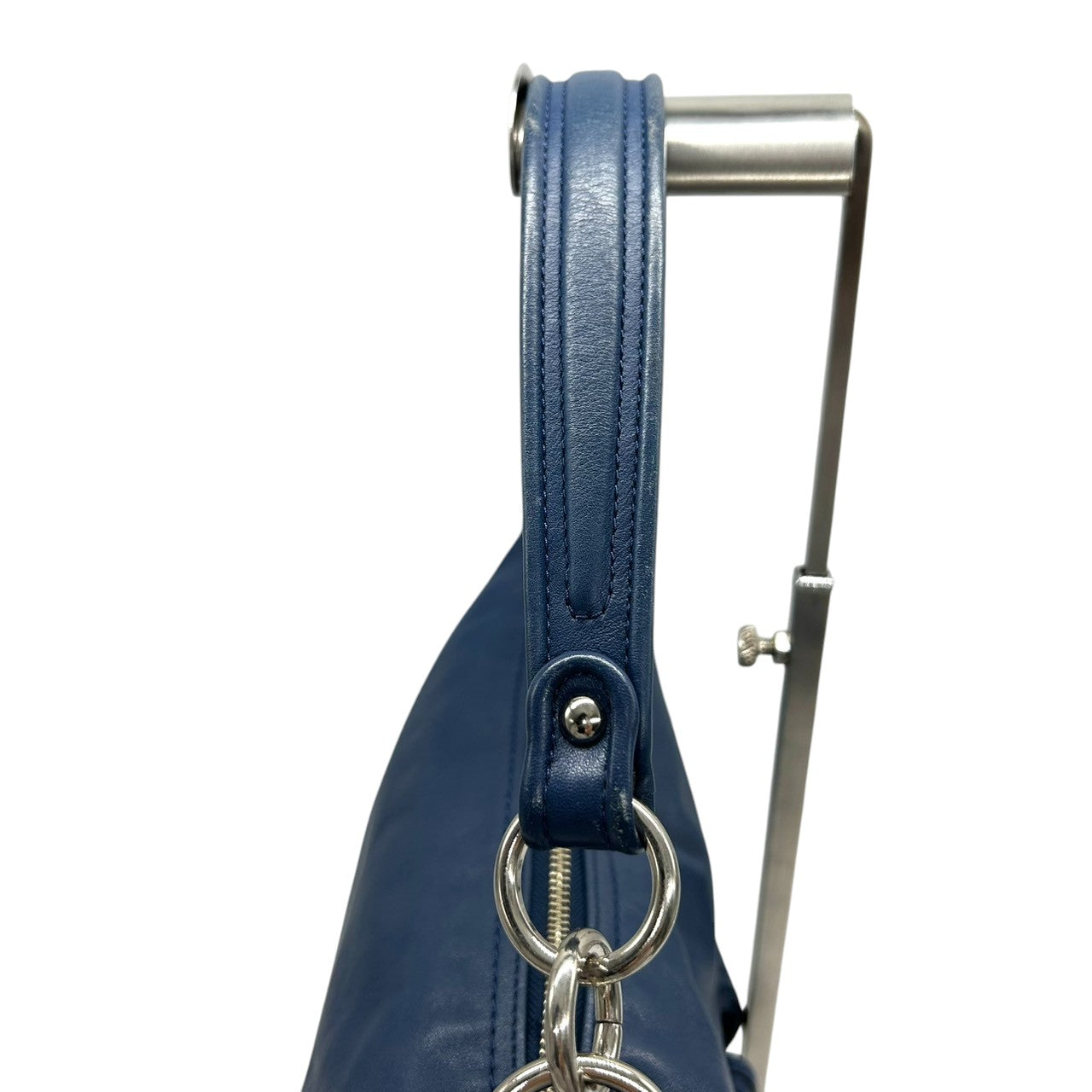 コーチ COACH パーク レザー ホーボー F23531 2WAY ショルダーバッグ ハンドバッグ 斜め掛け可 本革 ネイビー 紺 ブルー ダブルポケット シルバー金具 レディース 肩掛け ワンショルダー A4収納可 通勤 通学 鞄 カバン s38