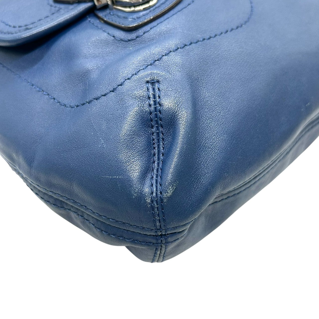 コーチ COACH パーク レザー ホーボー F23531 2WAY ショルダーバッグ ハンドバッグ 斜め掛け可 本革 ネイビー 紺 ブルー ダブルポケット シルバー金具 レディース 肩掛け ワンショルダー A4収納可 通勤 通学 鞄 カバン s38