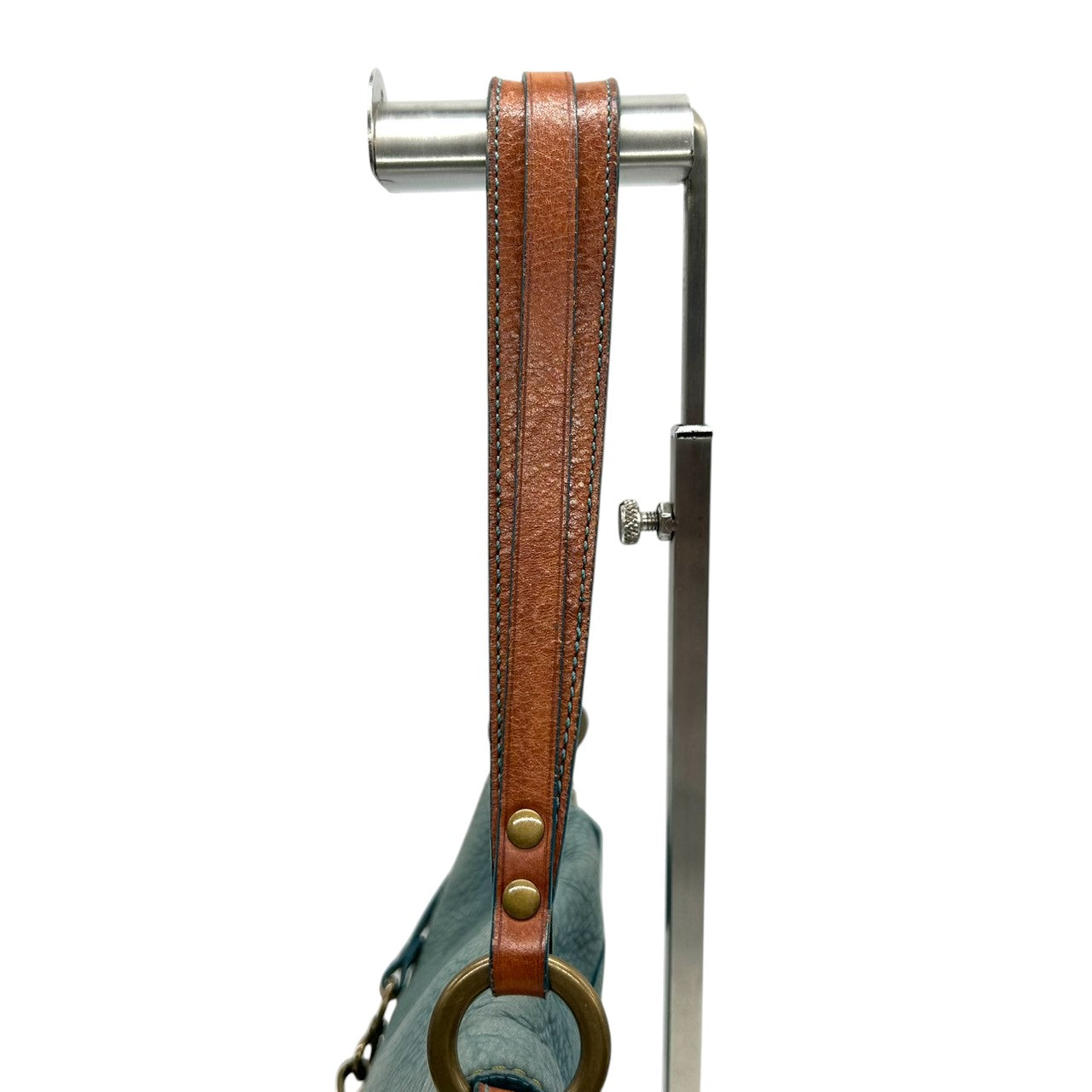 コーチ COACH 9387 ショルダーバッグ ワンショルダー ヌバック レザー 本革 ブルー ターコイズ 青 リング金具 チェーン 肩掛け ビンテージ レトロ 裏地ライムグリーン ネオンカラー レディース 鞄 カバン 希少 s38