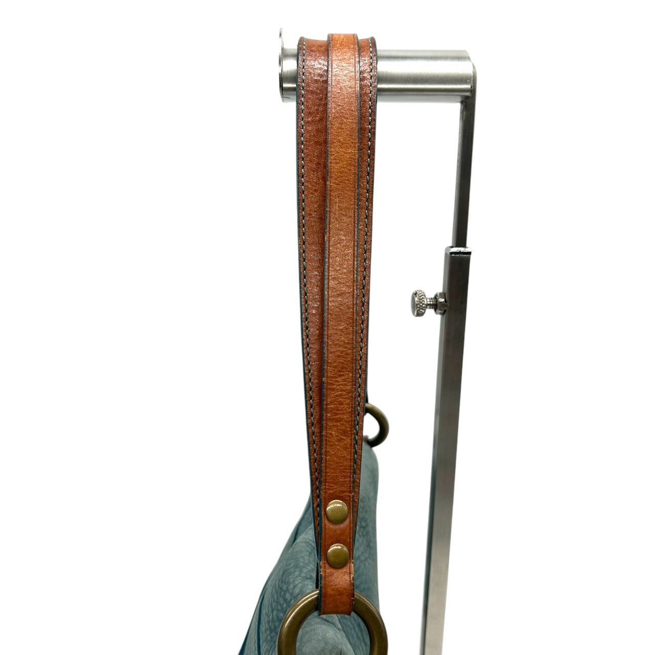 コーチ COACH 9387 ショルダーバッグ ワンショルダー ヌバック レザー 本革 ブルー ターコイズ 青 リング金具 チェーン 肩掛け ビンテージ レトロ 裏地ライムグリーン ネオンカラー レディース 鞄 カバン 希少 s38