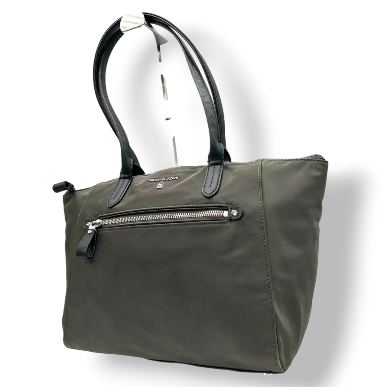 マイケルコース MICHAEL KORS トートバッグ ハンドバッグ ナイロン レザー カーキ オリーブ 深緑 黒 肩掛け ワンショルダー A4収納可 大容量 軽量 ロゴ パドロック 南京錠 チャーム レディース 通勤 通学 ビジネス 鞄 カバン s38