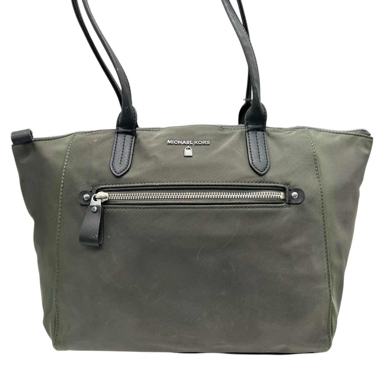 マイケルコース MICHAEL KORS トートバッグ ハンドバッグ ナイロン レザー カーキ オリーブ 深緑 黒 肩掛け ワンショルダー A4収納可 大容量 軽量 ロゴ パドロック 南京錠 チャーム レディース 通勤 通学 ビジネス 鞄 カバン s38
