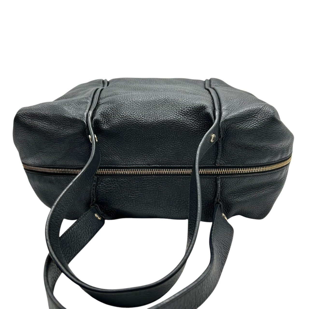 フルラ FURLA レザー ハンドバッグ トートバッグ ショルダーバッグ 本革 シボ革 シュリンクレザー ブラック 黒 シルバー金具 ロゴ シンプル ベーシック レディース 肩掛け マチ広 収納力 鞄 カバン 通勤 通学 s38