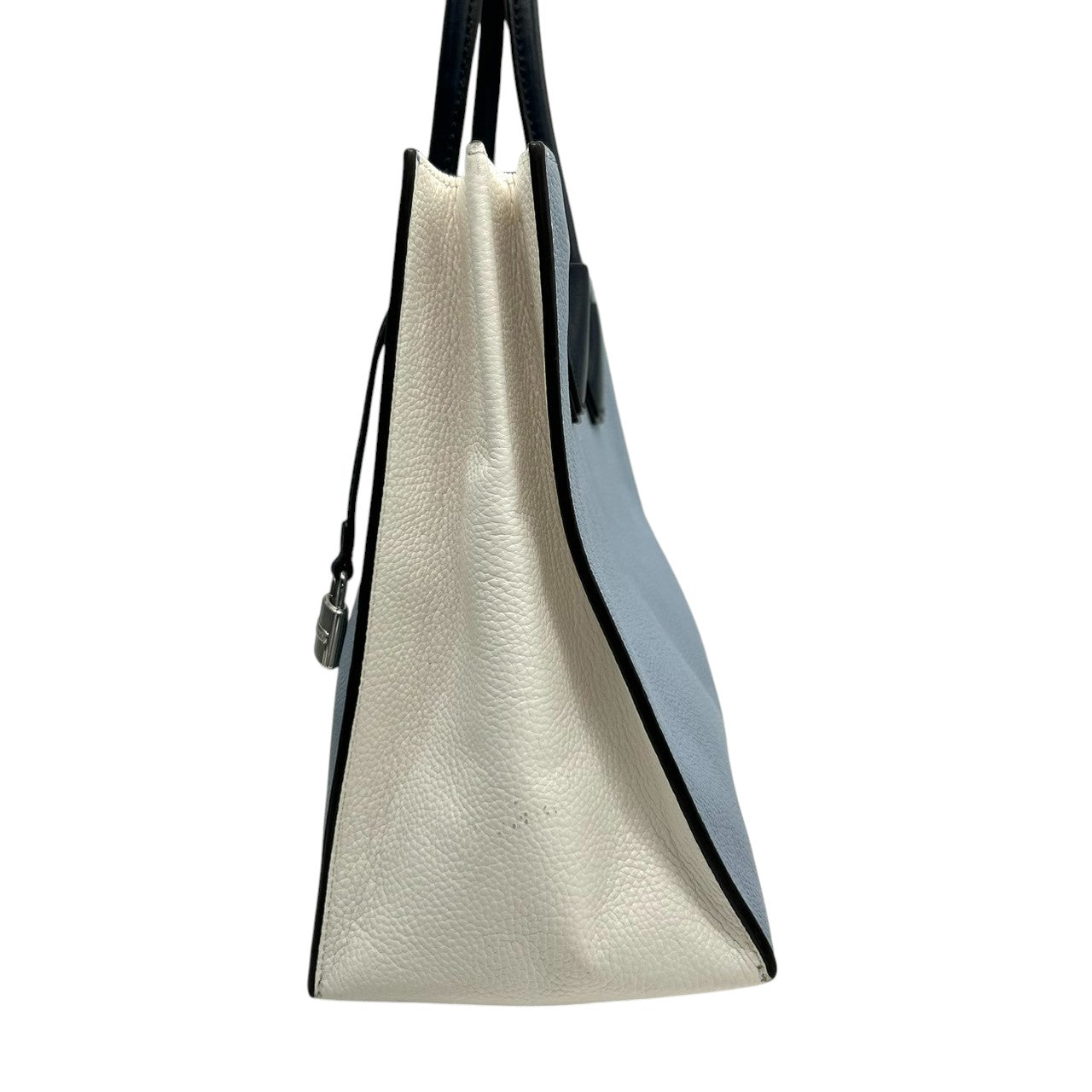 マイケルコース MICHAEL KORS マーサー Mercer トートバッグ ハンドバッグ レザー 本革 ペブルドレザー ライトブルー 水色 ホワイト 白 パドロック チャーム付 自立可 レディース 鞄 カバン 通勤 通学 s52