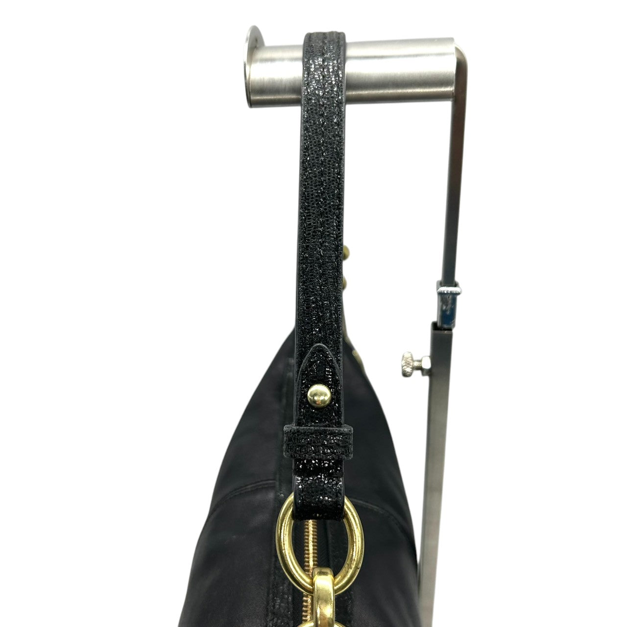 【美品】コーチ COACH ショルダーバッグ ワンショルダー ホーボー 2WAY 斜め掛け可 F21967 レザー 本革 ブラック 黒 ゴールド金具 レディース 通勤 通学 シンプル エレガント s74