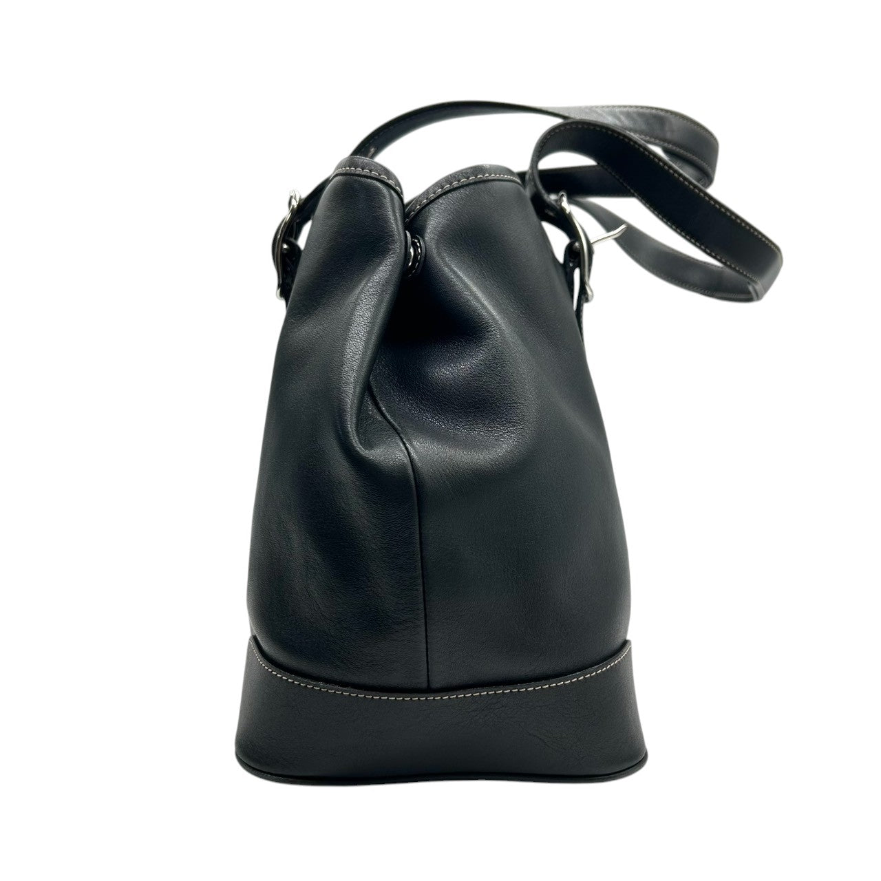 【未使用級/美品】コーチ COACH トートバッグ ハンドバッグ レザー 本革 ブラック 黒 7582 シルバー金具 ステッチ 大容量 A4収納可 ビジネス カジュアル 通勤 通学 レディース メンズ ユニセックス s74