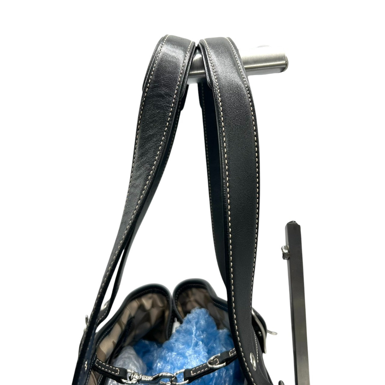 【未使用級/美品】コーチ COACH トートバッグ ハンドバッグ レザー 本革 ブラック 黒 7582 シルバー金具 ステッチ 大容量 A4収納可 ビジネス カジュアル 通勤 通学 レディース メンズ ユニセックス s74