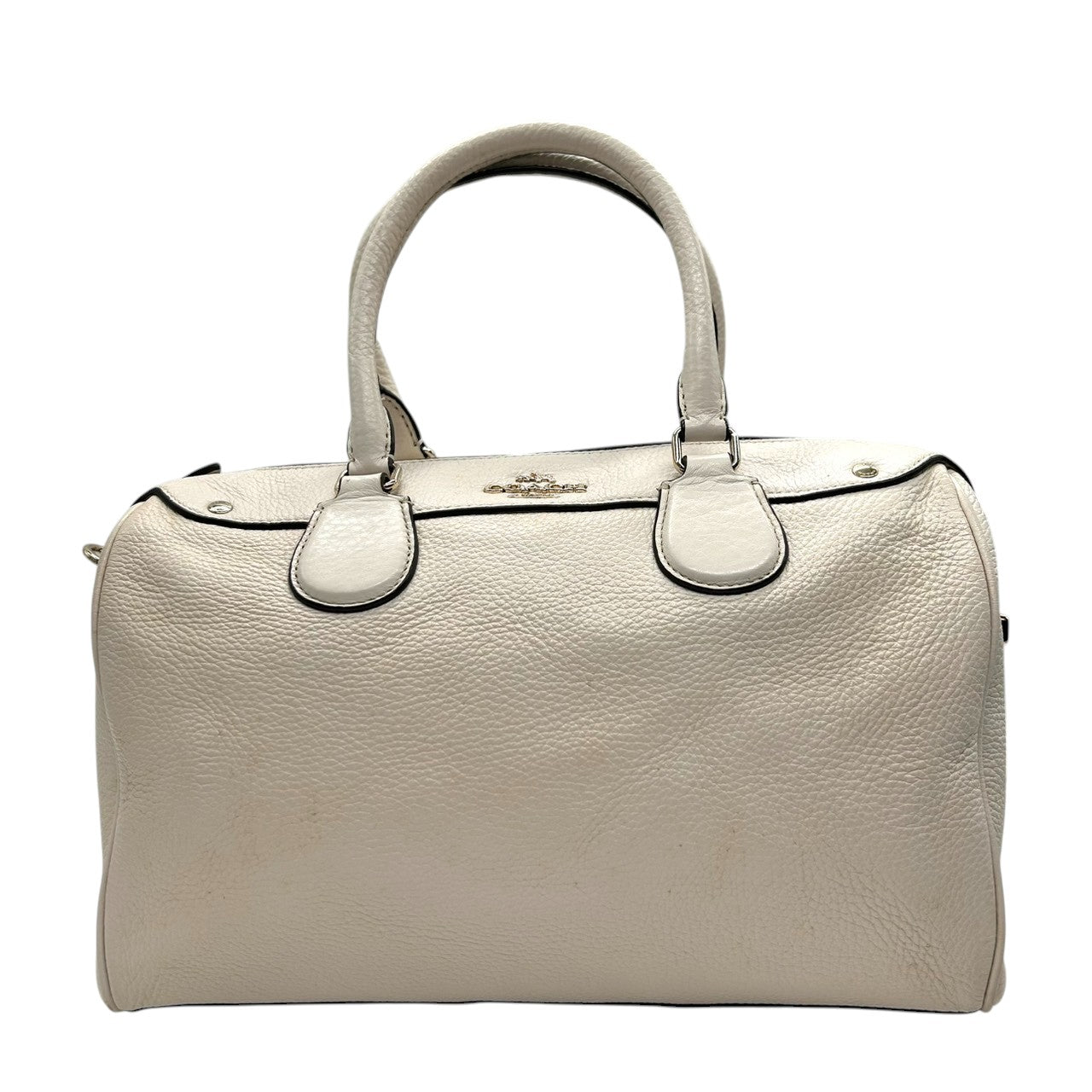 【美品】コーチ COACH ベネット ミニサッチェル 2WAY ハンドバッグ ショルダーバッグ 斜め掛け可 ミニボストン ペブルレザー 本革 オフホワイト 白 F36672 レディース エレガント フェミニン s12