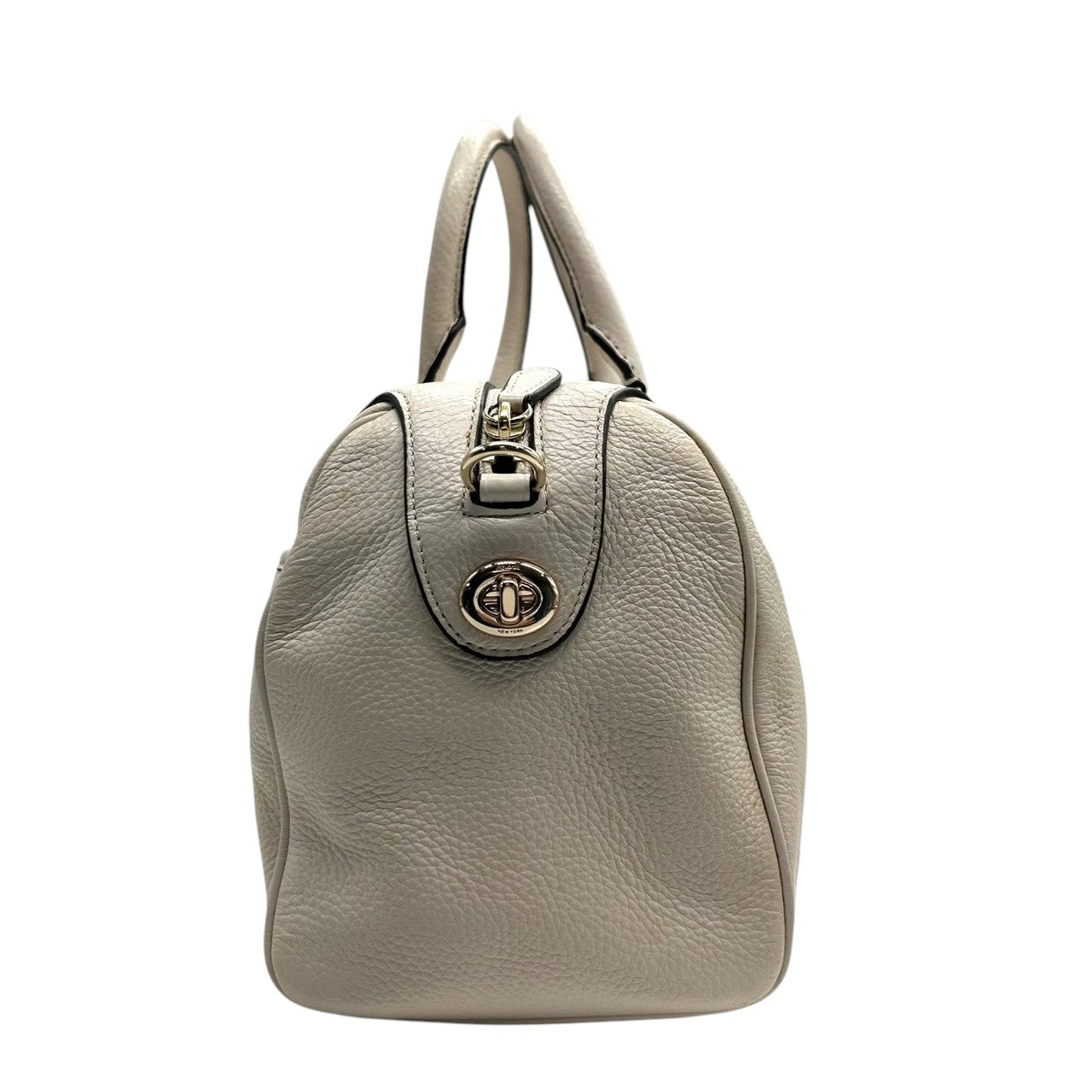 【美品】コーチ COACH ベネット ミニサッチェル 2WAY ハンドバッグ ショルダーバッグ 斜め掛け可 ミニボストン ペブルレザー 本革 オフホワイト 白 F36672 レディース エレガント フェミニン s12