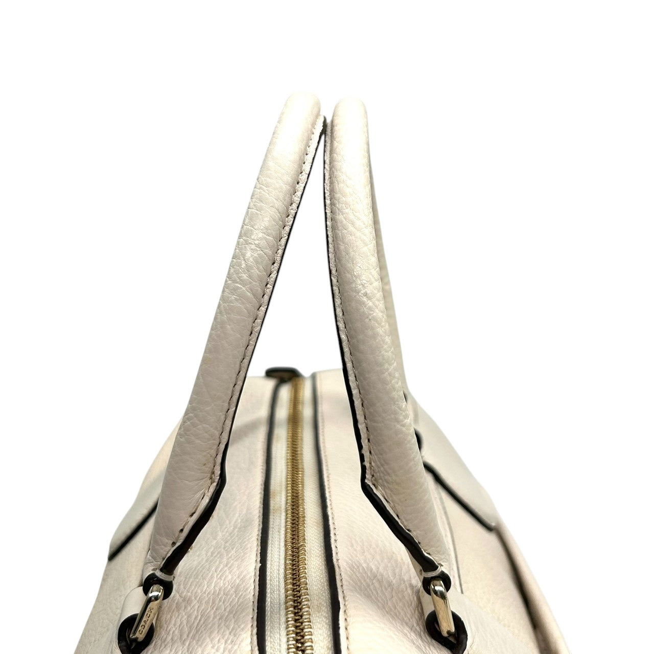 【美品】コーチ COACH ベネット ミニサッチェル 2WAY ハンドバッグ ショルダーバッグ 斜め掛け可 ミニボストン ペブルレザー 本革 オフホワイト 白 F36672 レディース エレガント フェミニン s12