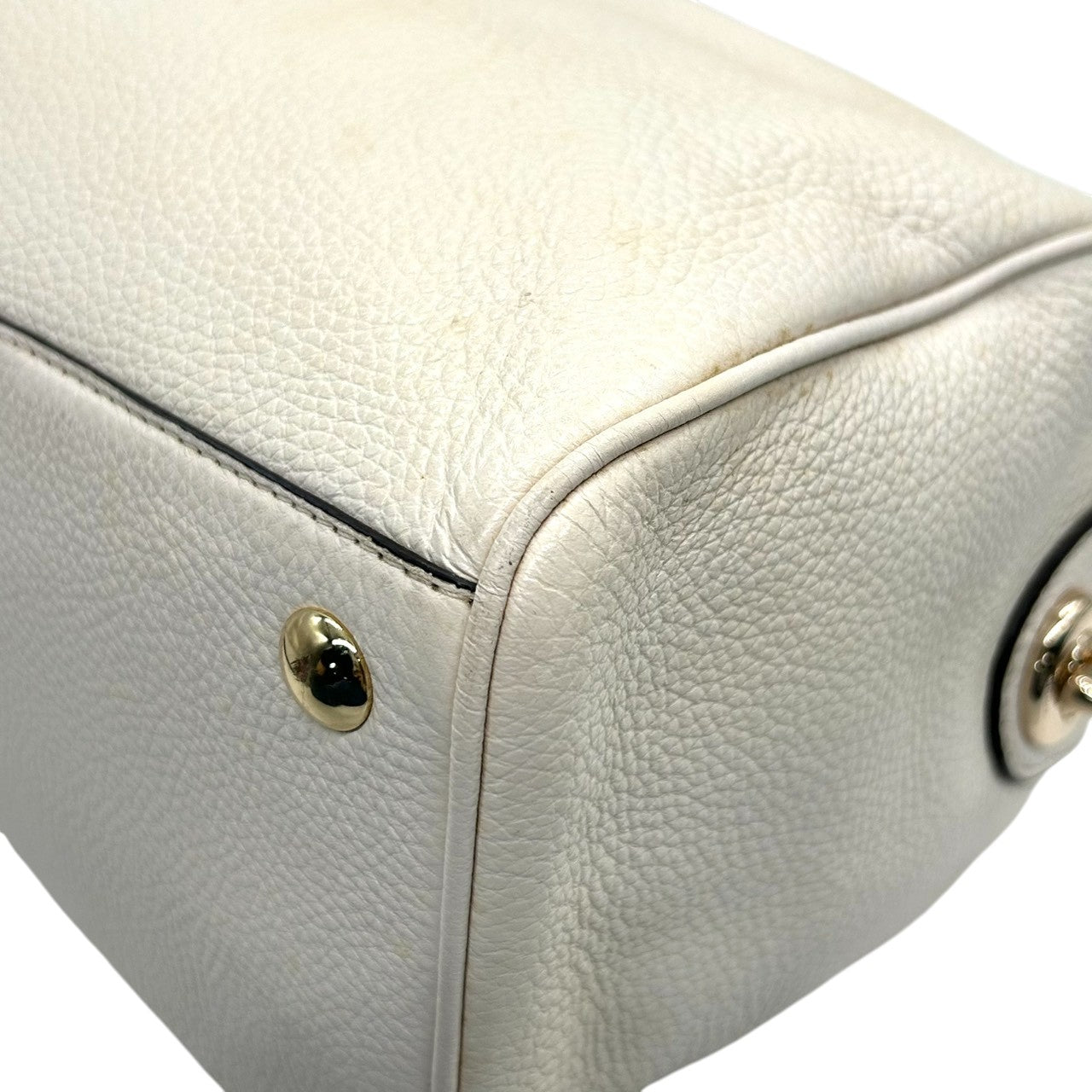 【美品】コーチ COACH ベネット ミニサッチェル 2WAY ハンドバッグ ショルダーバッグ 斜め掛け可 ミニボストン ペブルレザー 本革 オフホワイト 白 F36672 レディース エレガント フェミニン s12