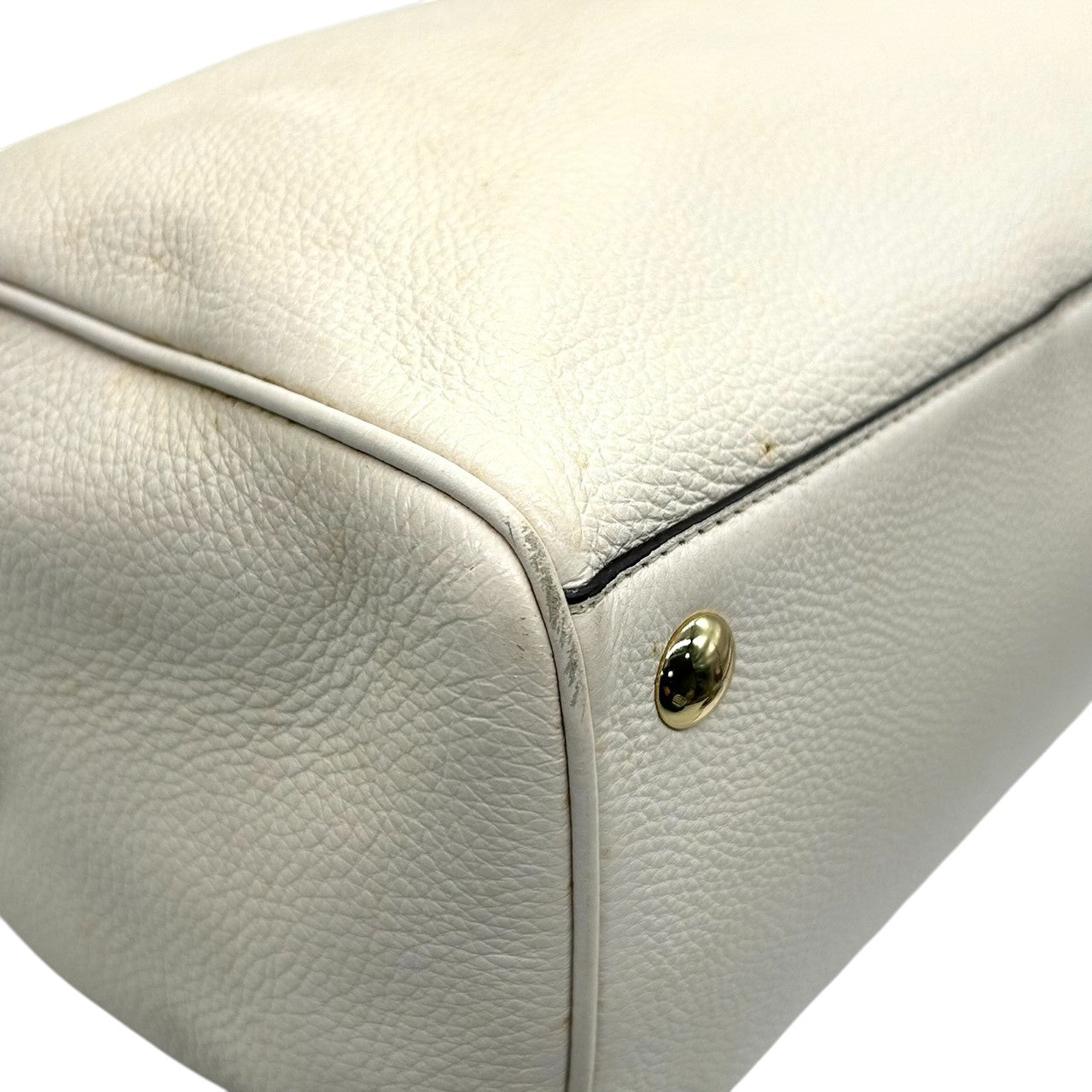 【美品】コーチ COACH ベネット ミニサッチェル 2WAY ハンドバッグ ショルダーバッグ 斜め掛け可 ミニボストン ペブルレザー 本革 オフホワイト 白 F36672 レディース エレガント フェミニン s12