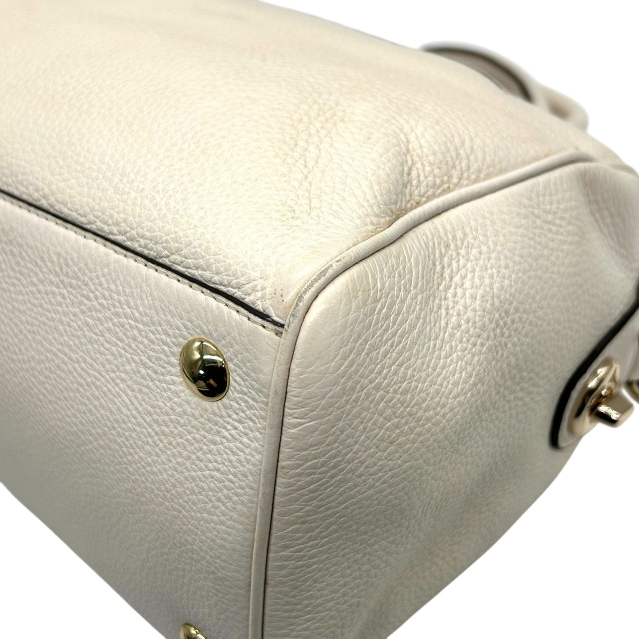 【美品】コーチ COACH ベネット ミニサッチェル 2WAY ハンドバッグ ショルダーバッグ 斜め掛け可 ミニボストン ペブルレザー 本革 オフホワイト 白 F36672 レディース エレガント フェミニン s12