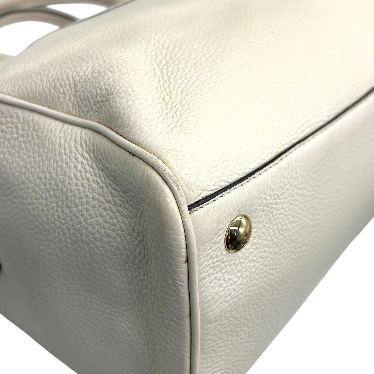 【美品】コーチ COACH ベネット ミニサッチェル 2WAY ハンドバッグ ショルダーバッグ 斜め掛け可 ミニボストン ペブルレザー 本革 オフホワイト 白 F36672 レディース エレガント フェミニン s12