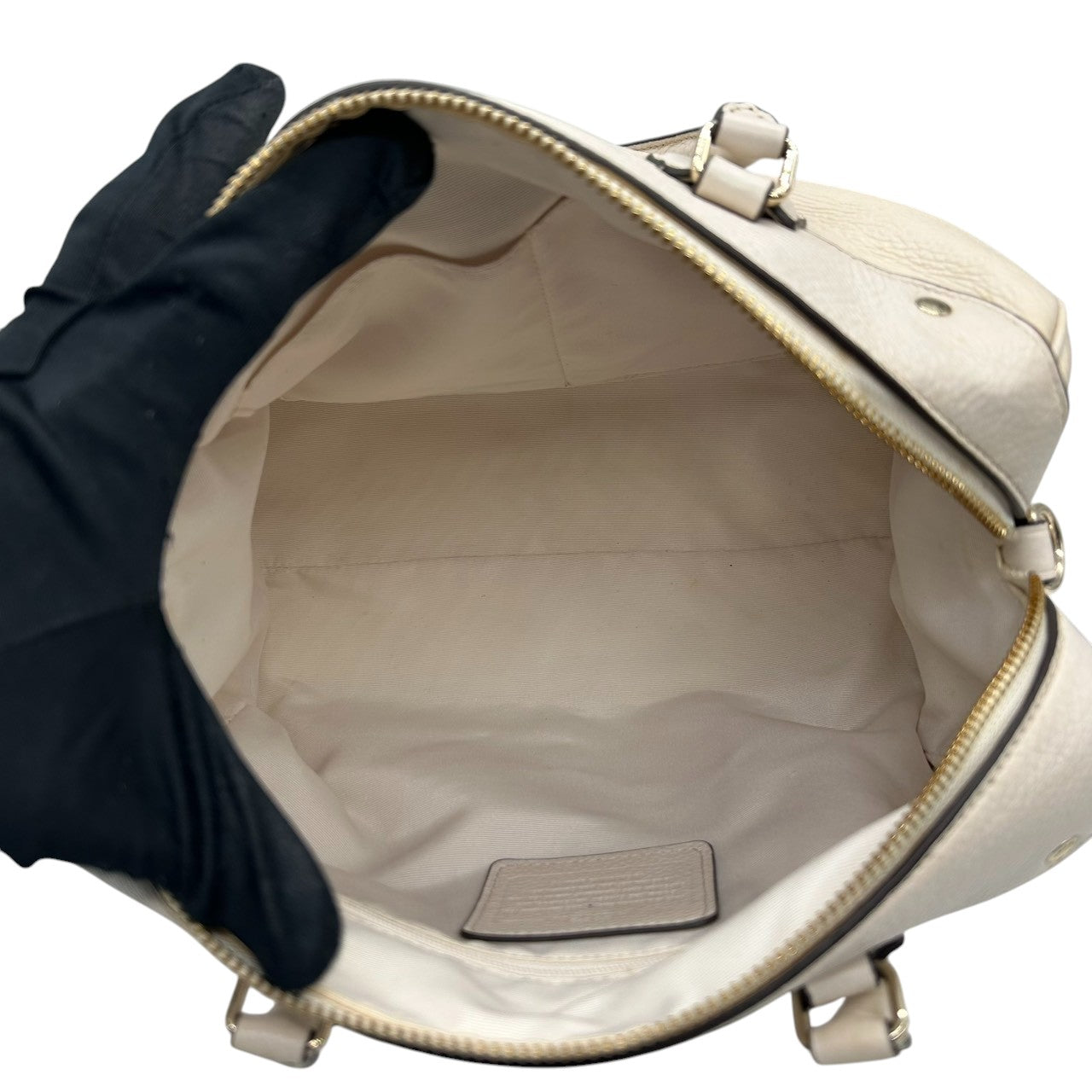 【美品】コーチ COACH ベネット ミニサッチェル 2WAY ハンドバッグ ショルダーバッグ 斜め掛け可 ミニボストン ペブルレザー 本革 オフホワイト 白 F36672 レディース エレガント フェミニン s12