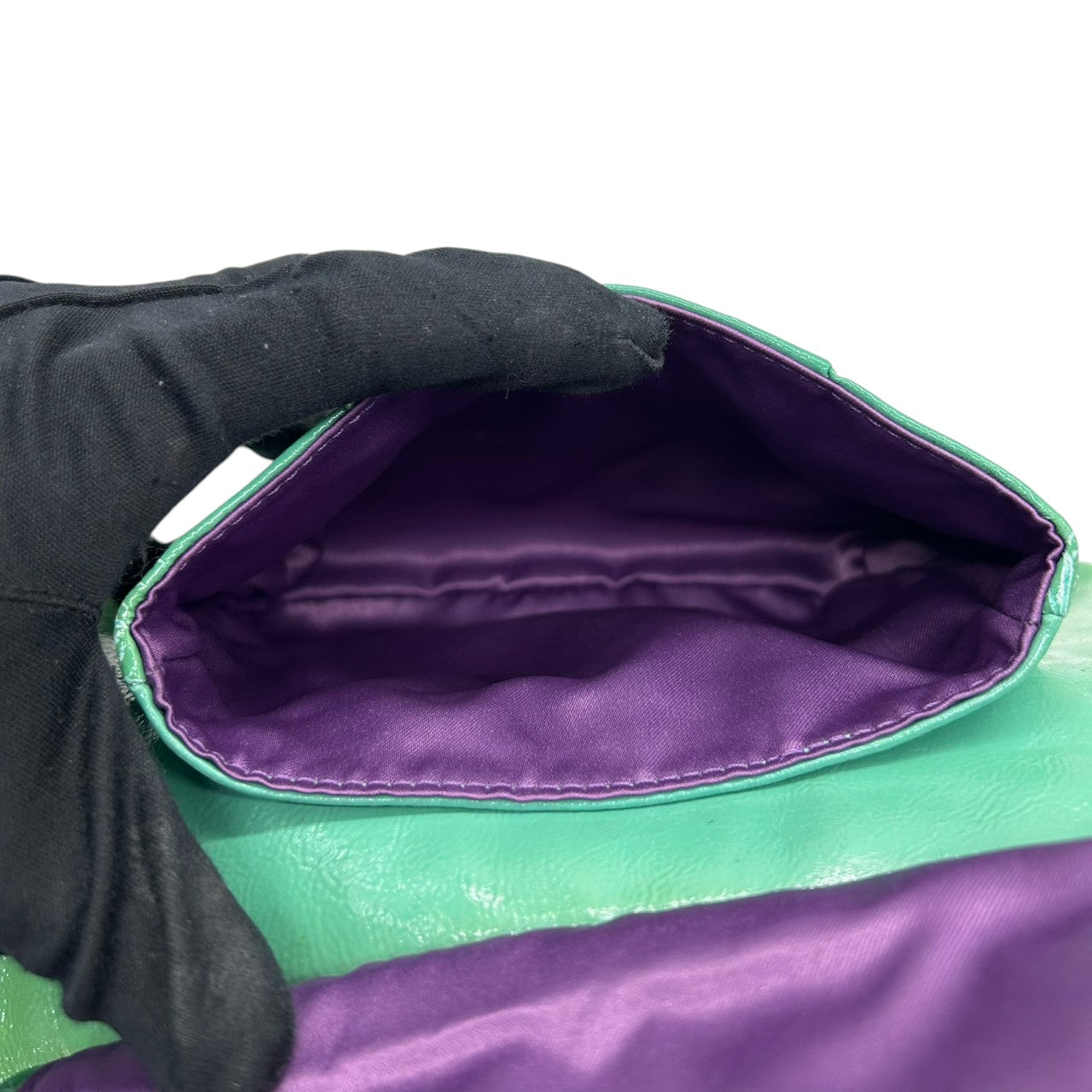 コーチ COACH ポピー パテントレザー 2WAY ショルダーバッグ ワンショルダー ハンドバッグ 13852 エナメル グリーン ラメ チャーム付き 斜め掛け可 レディース ポップ 個性的 s12