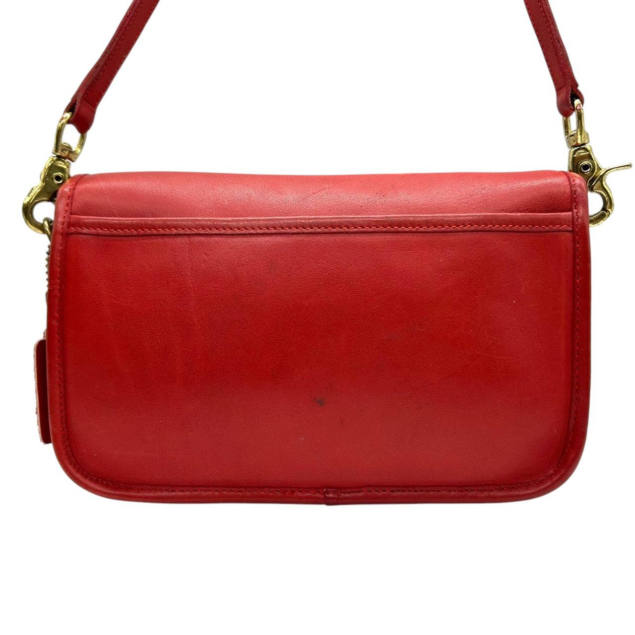 美品 希少 オールドコーチ OLD COACH 6866 USA製 ショルダーバッグ ポシェット クラッチバッグ 2WAY 斜め掛け可 グラブタンレザー 本革 レッド 赤 ターンロック ビンテージ クラシック レトロ レディース 鞄 s12