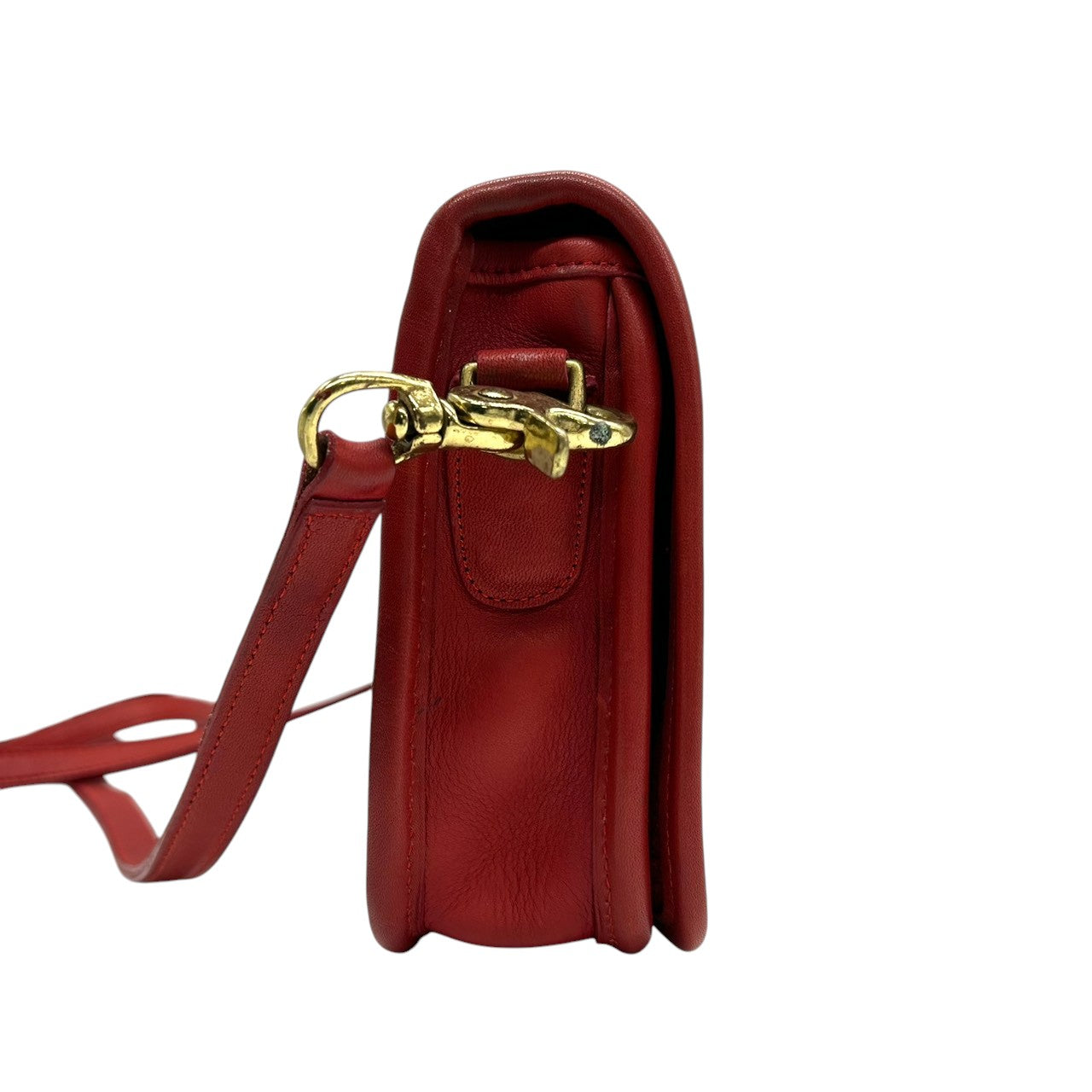 美品 希少 オールドコーチ OLD COACH 6866 USA製 ショルダーバッグ ポシェット クラッチバッグ 2WAY 斜め掛け可 グラブタンレザー 本革 レッド 赤 ターンロック ビンテージ クラシック レトロ レディース 鞄 s12