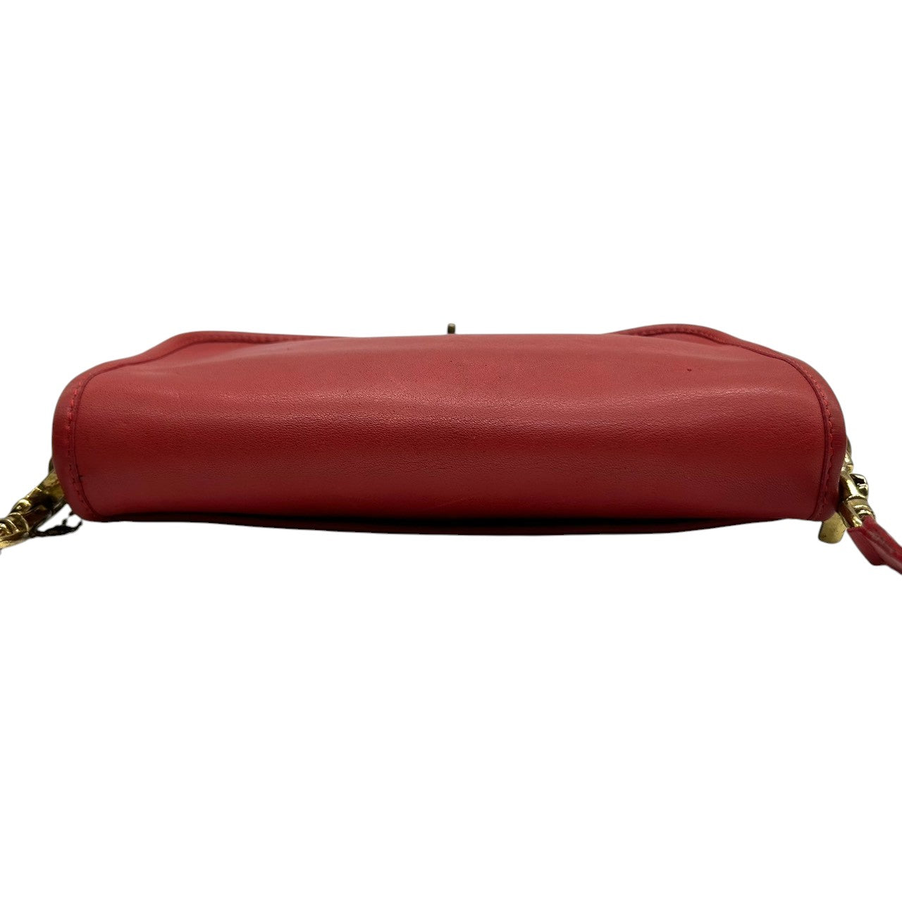 美品 希少 オールドコーチ OLD COACH 6866 USA製 ショルダーバッグ ポシェット クラッチバッグ 2WAY 斜め掛け可 グラブタンレザー 本革 レッド 赤 ターンロック ビンテージ クラシック レトロ レディース 鞄 s12