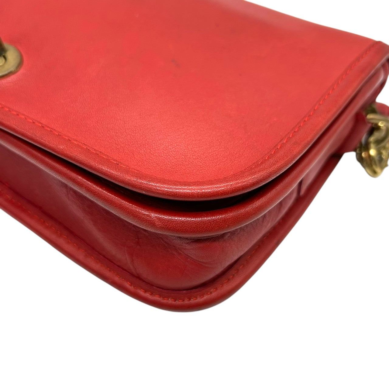 美品 希少 オールドコーチ OLD COACH 6866 USA製 ショルダーバッグ ポシェット クラッチバッグ 2WAY 斜め掛け可 グラブタンレザー 本革 レッド 赤 ターンロック ビンテージ クラシック レトロ レディース 鞄 s12