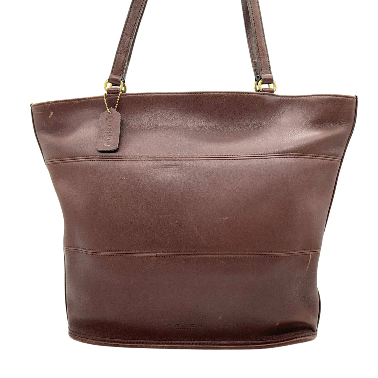 コーチ COACH オールドコーチ OLD COACH 9094 USA製 トートバッグ ショルダーバッグ 肩掛け A4収納可 大容量 レザー 本革 グラブタンレザー ダークブラウン こげ茶 マホガニー アメリカ製 ビンテージ メンズ レディース s56