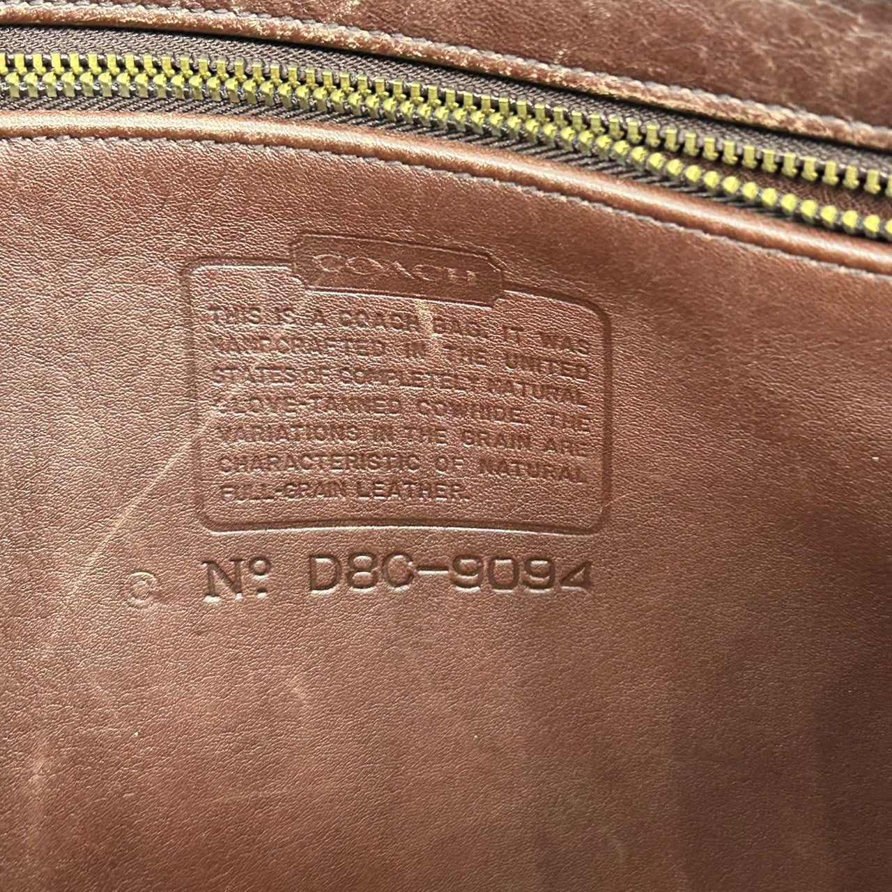 コーチ COACH オールドコーチ OLD COACH 9094 USA製 トートバッグ ショルダーバッグ 肩掛け A4収納可 大容量 レザー 本革 グラブタンレザー ダークブラウン こげ茶 マホガニー アメリカ製 ビンテージ メンズ レディース s56